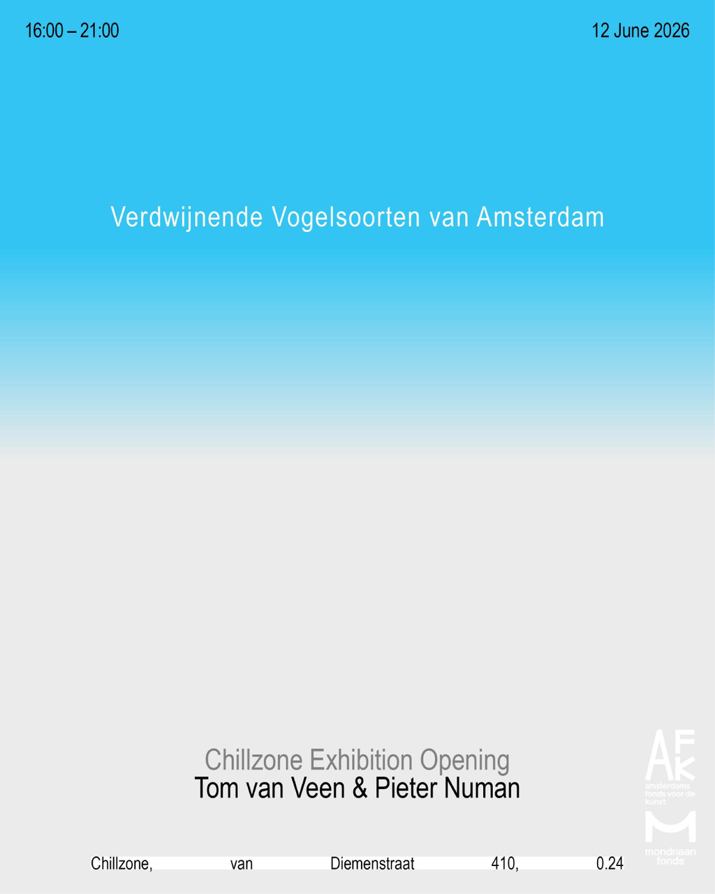 Verdwijnende Vogels van Amsterdam Tom van Veen in dialogue with Pieter Numan