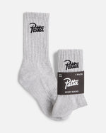 Patta Script Logo Sports Socks (Melange Grey)