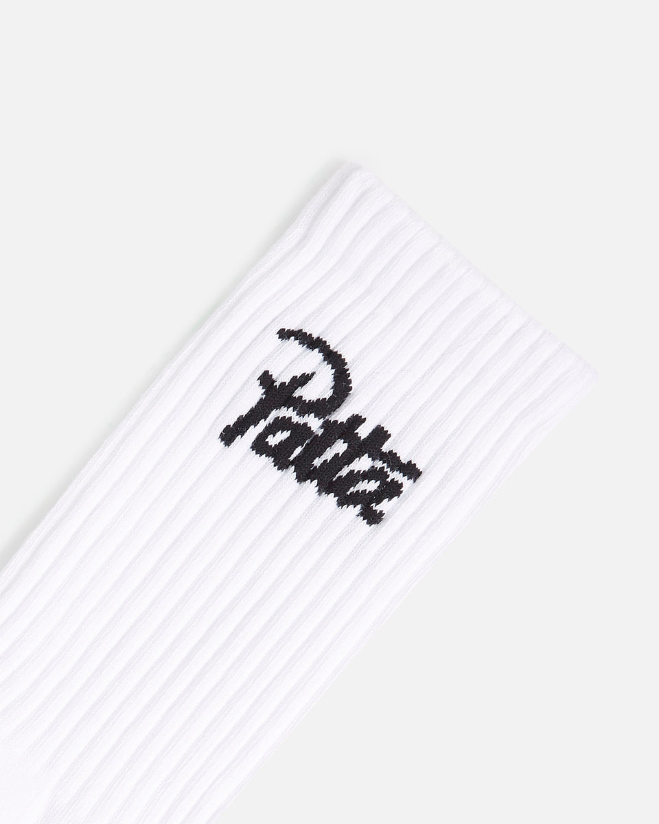 Patta Script Logo Sport Socks 2-Pack (White)