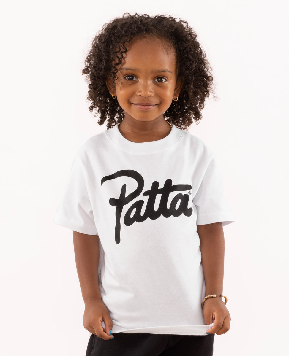 Patta Kids Script Logo TShirt (White) Patta UK