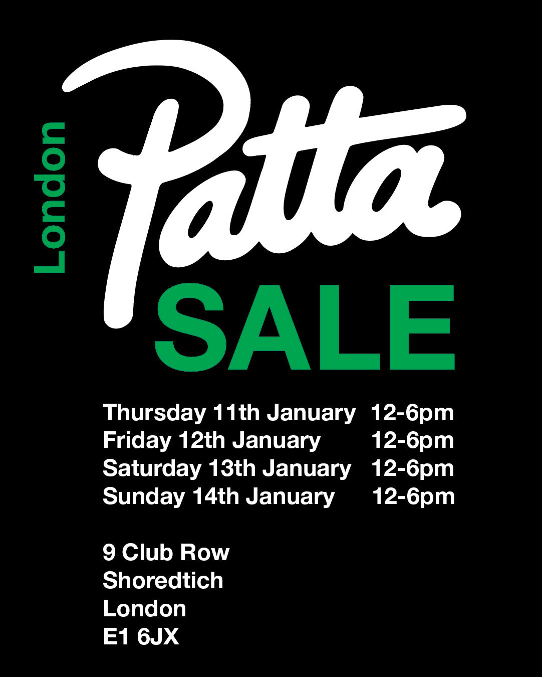 Patta London January Sale