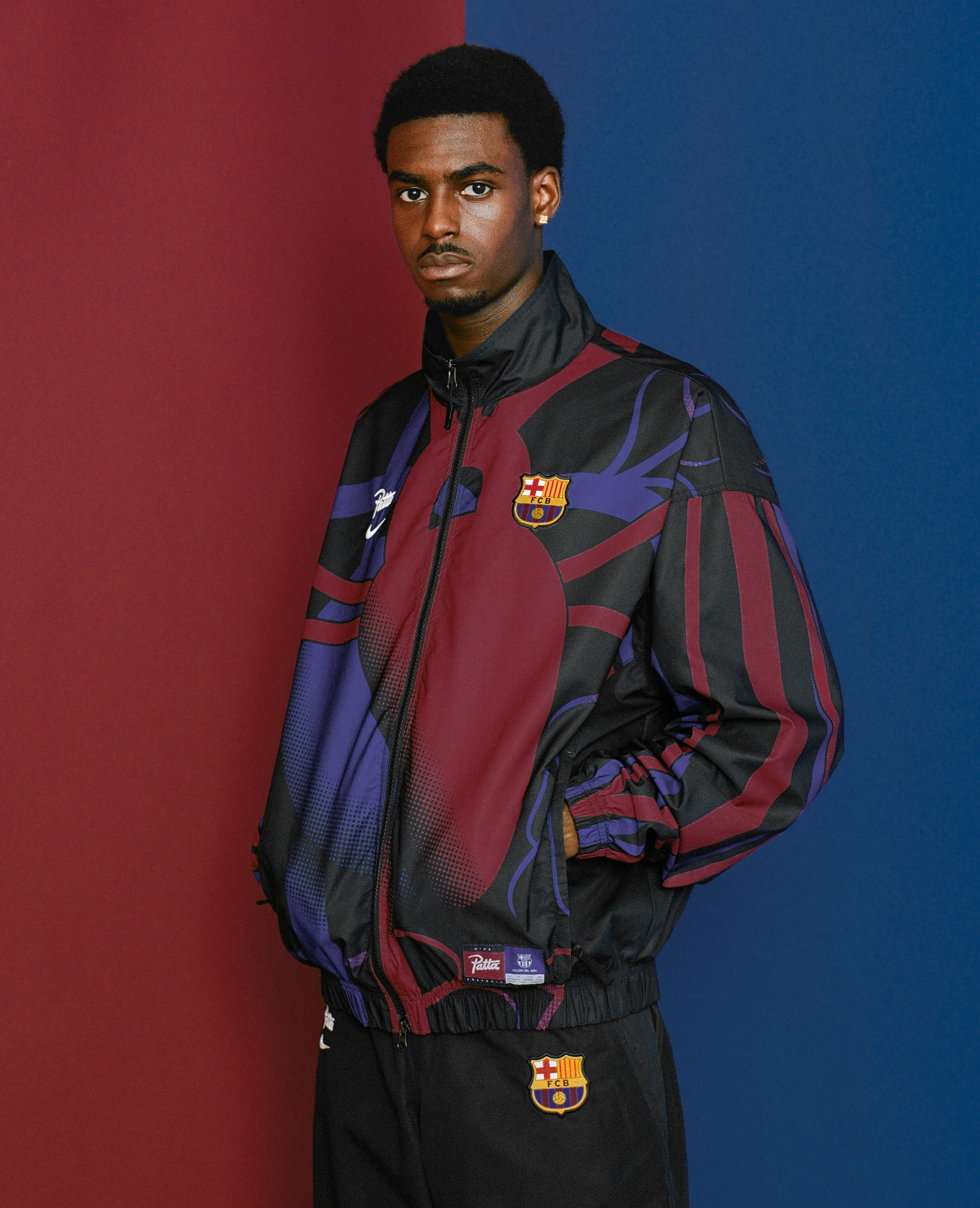 FCB x Patta Culers del Món Track Jacket (Black/White) – Patta UK