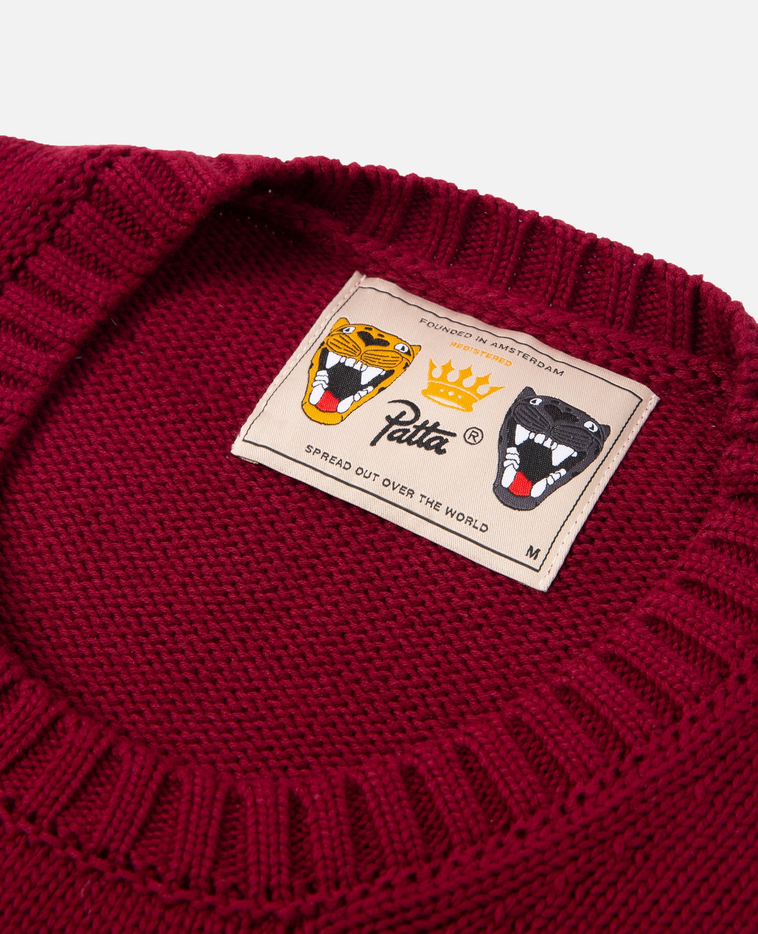 Patta University Knitted Sweater (Oxblood Red)