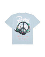 Blue Patta T-Shirt with Peace sign on it and patta logo