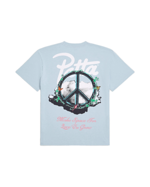 Blue Patta T-Shirt with Peace sign on it and patta logo