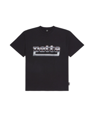 Black Patta metal T-Shirt  with a large premium photo printed Patta metal artwork