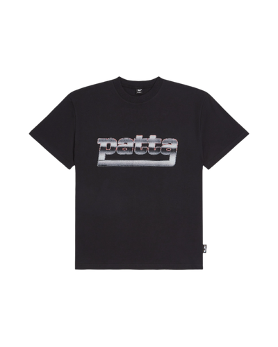 Black Patta metal T-Shirt  with a large premium photo printed Patta metal artwork