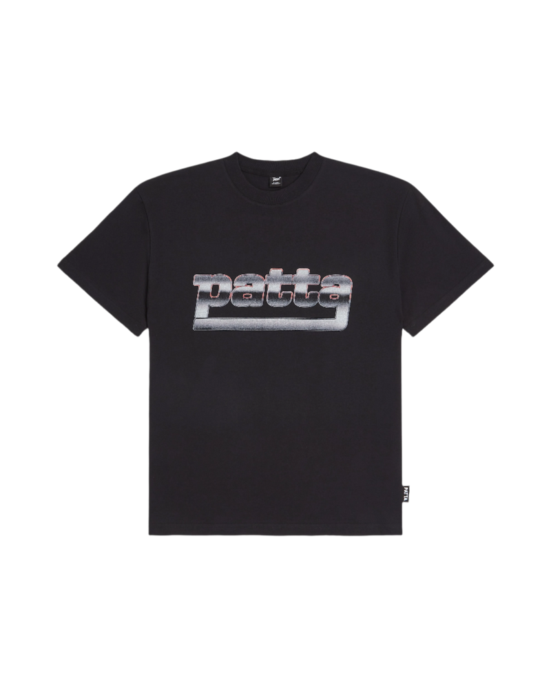 Black Patta metal T-Shirt  with a large premium photo printed Patta metal artwork