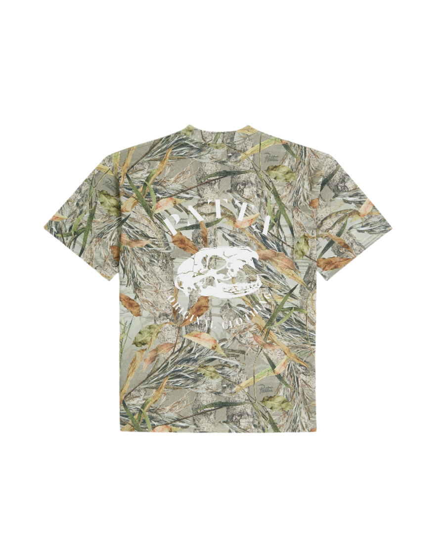 Patta nature print T-shirt with a printed skull artwork