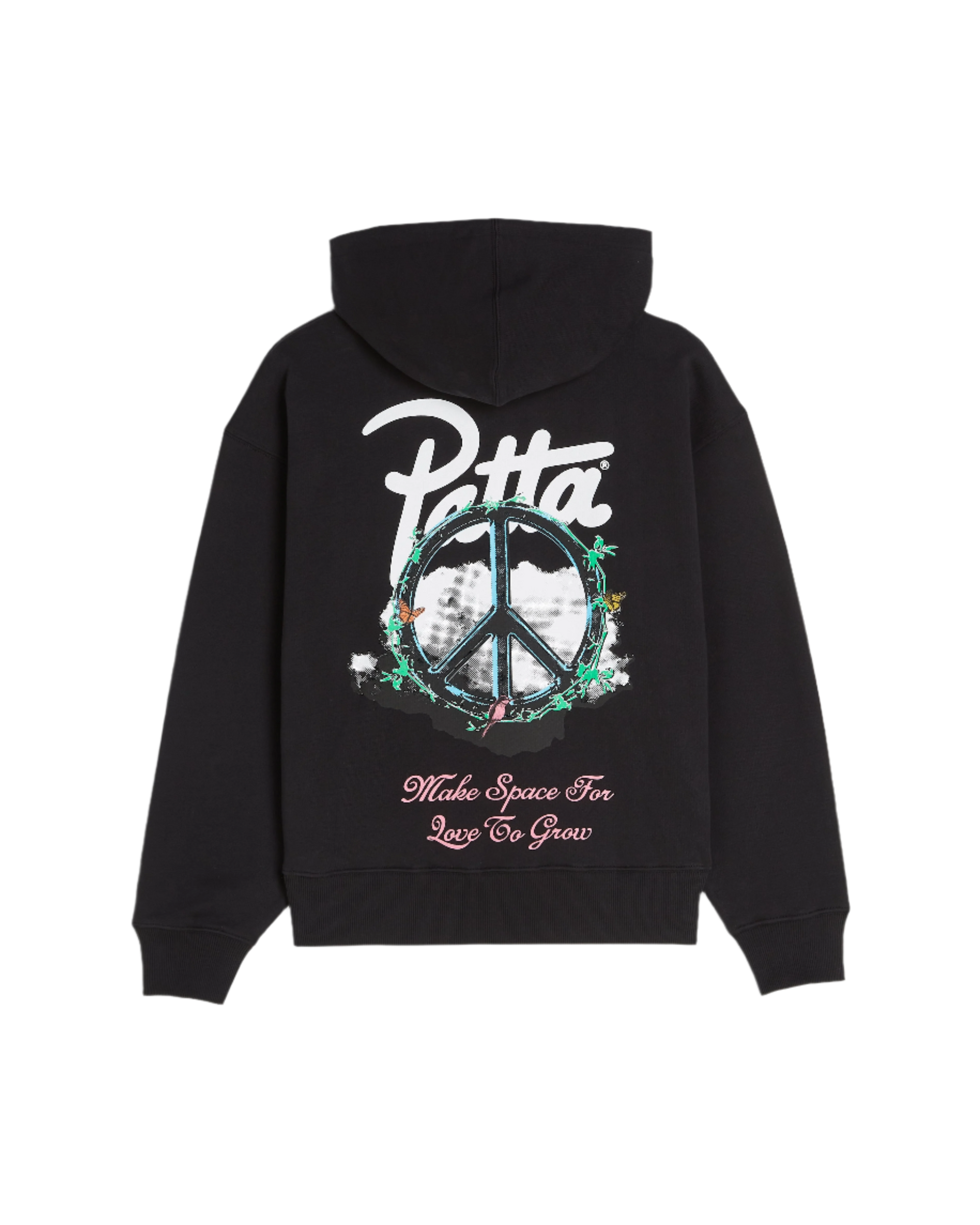 Black Patta Hooded Sweater with peace sign and Patta logo