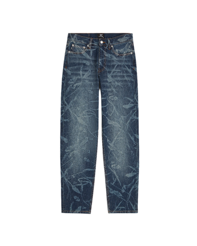 Patta Leaves Laser Print Denim Pants