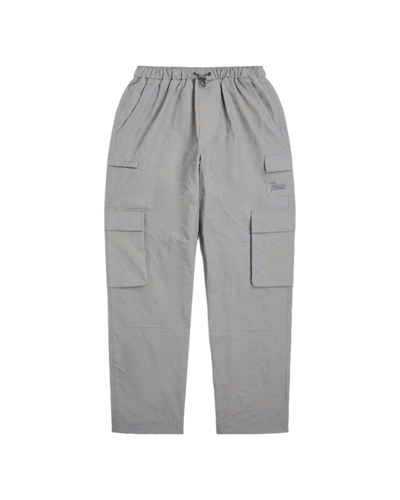 Reflective Patta cargo pants with digital camouflage pattern and Patta logo