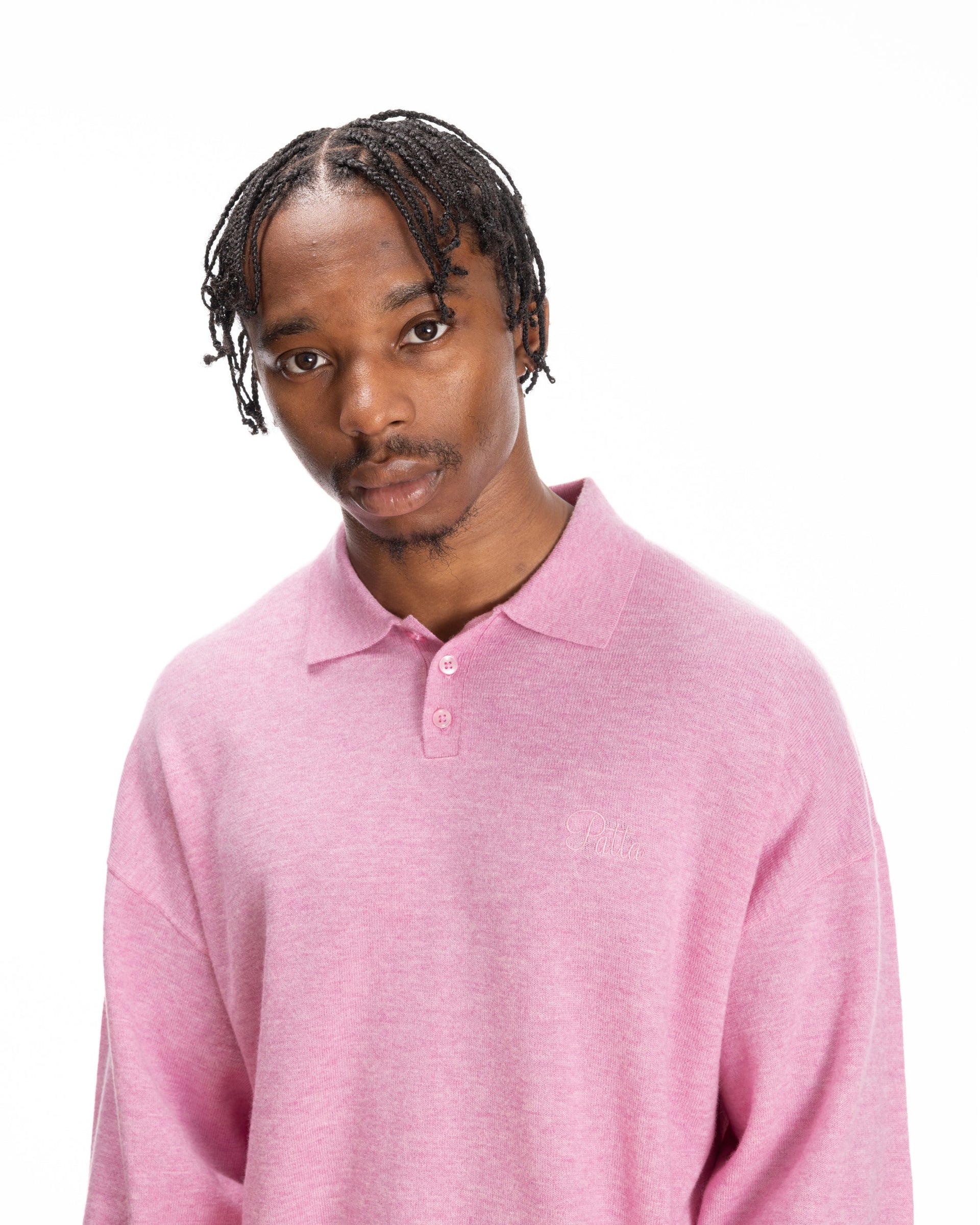 Patta Knitted Wool Longsleeve Polo Shirt