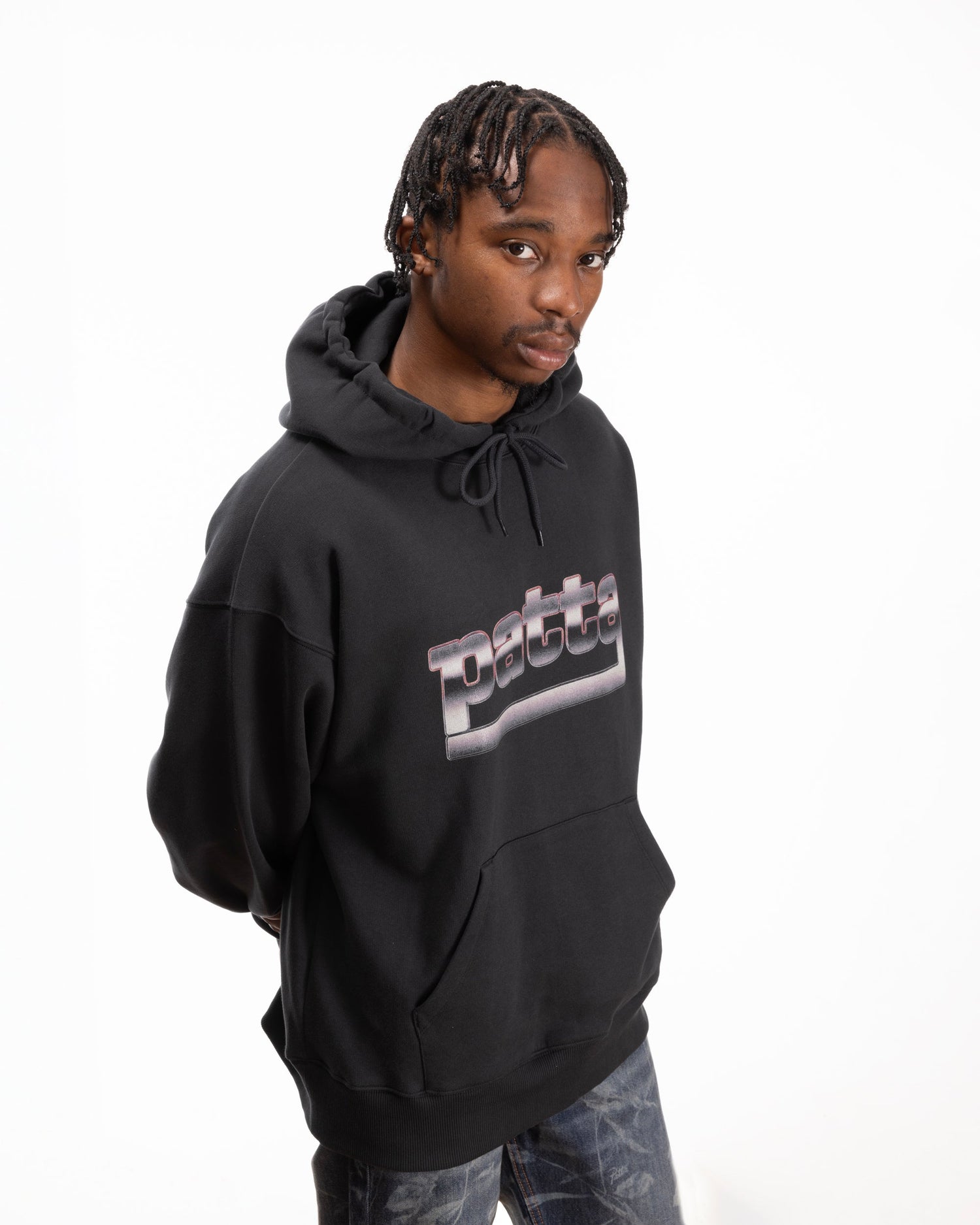 Patta Metal Boxy Hooded Sweater (Moonless Night)