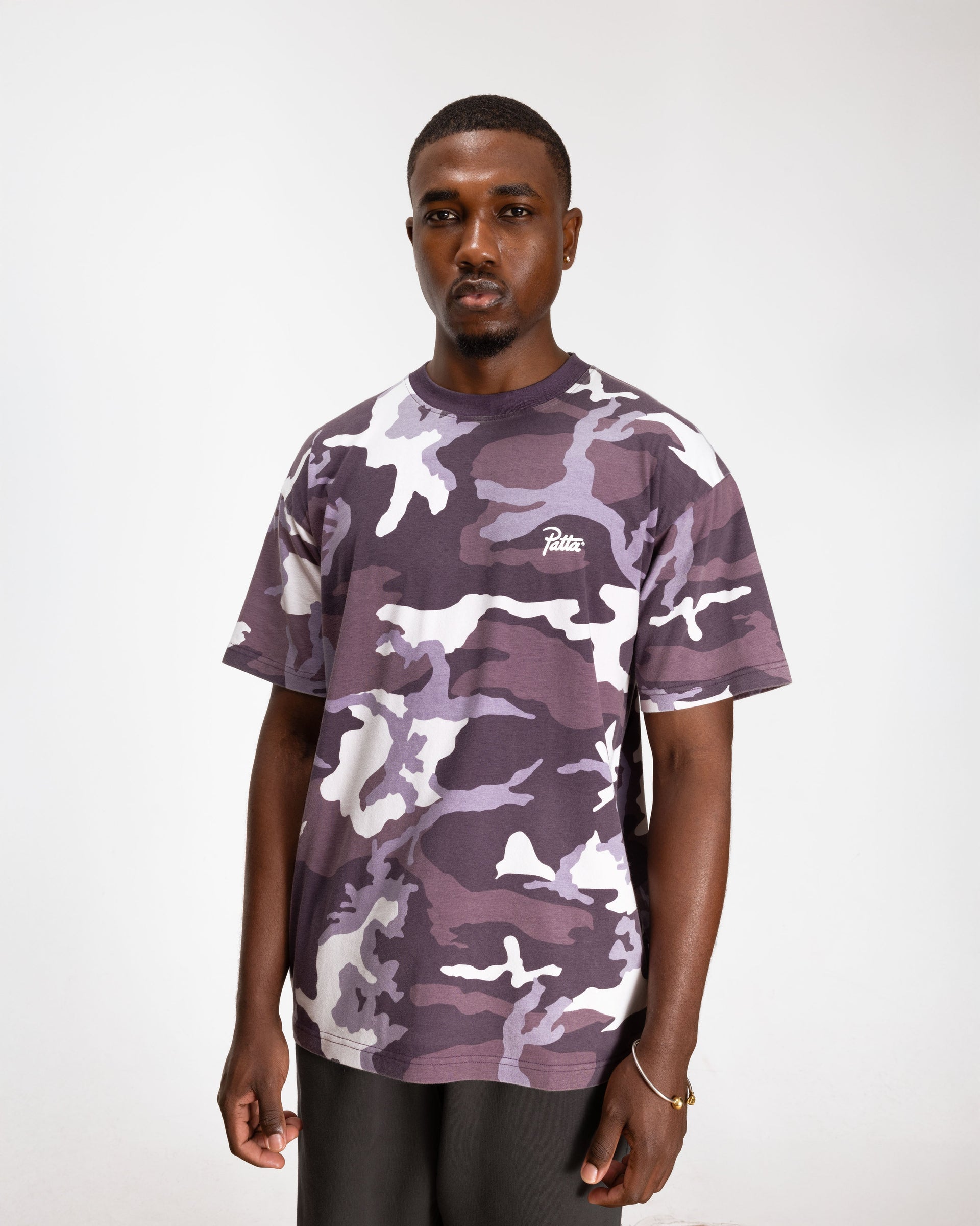 Patta Basic Woodland Camo T-Shirt - Navy Cosmos