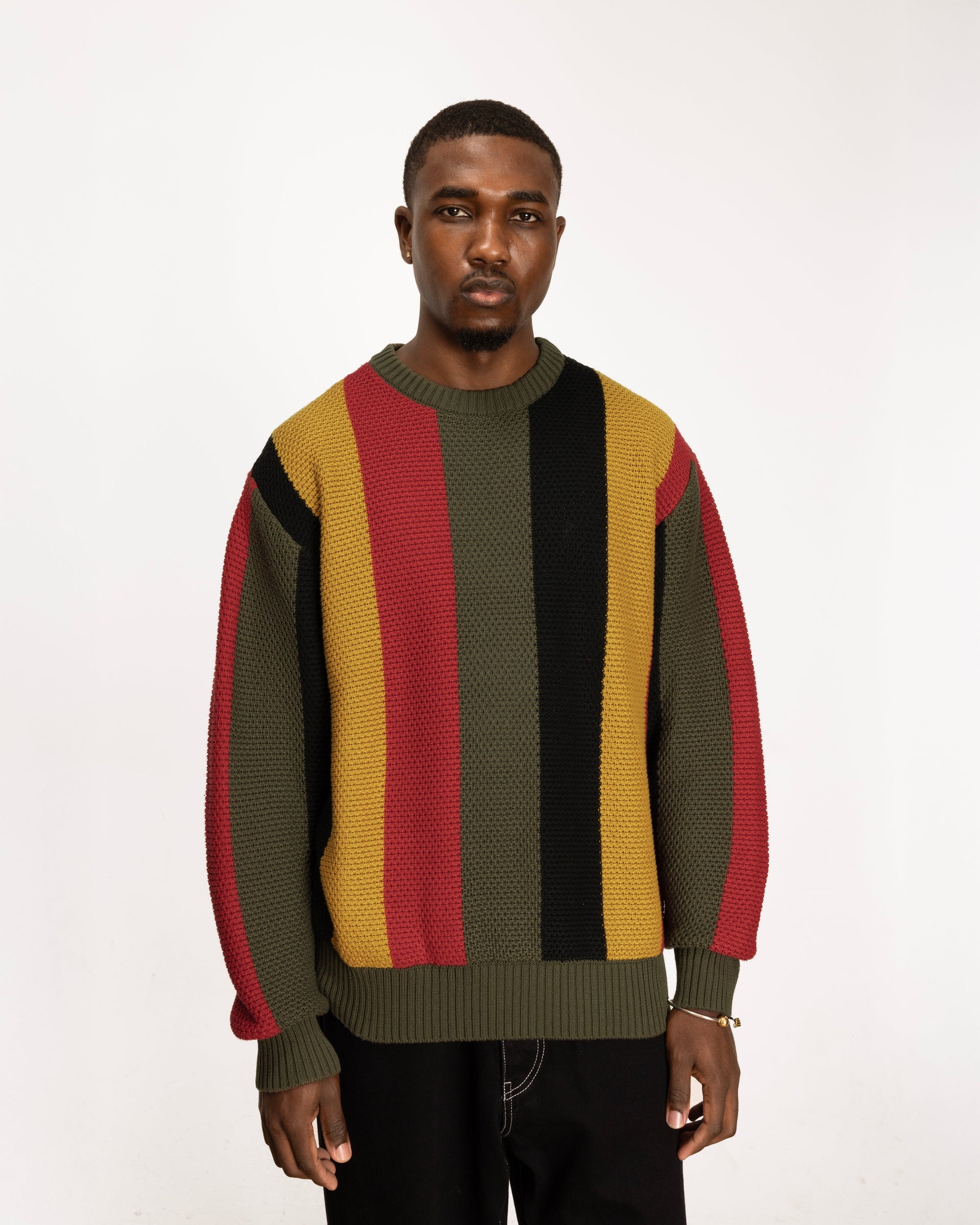 Patta Striped Honeycomb Knitted Sweater - Multi