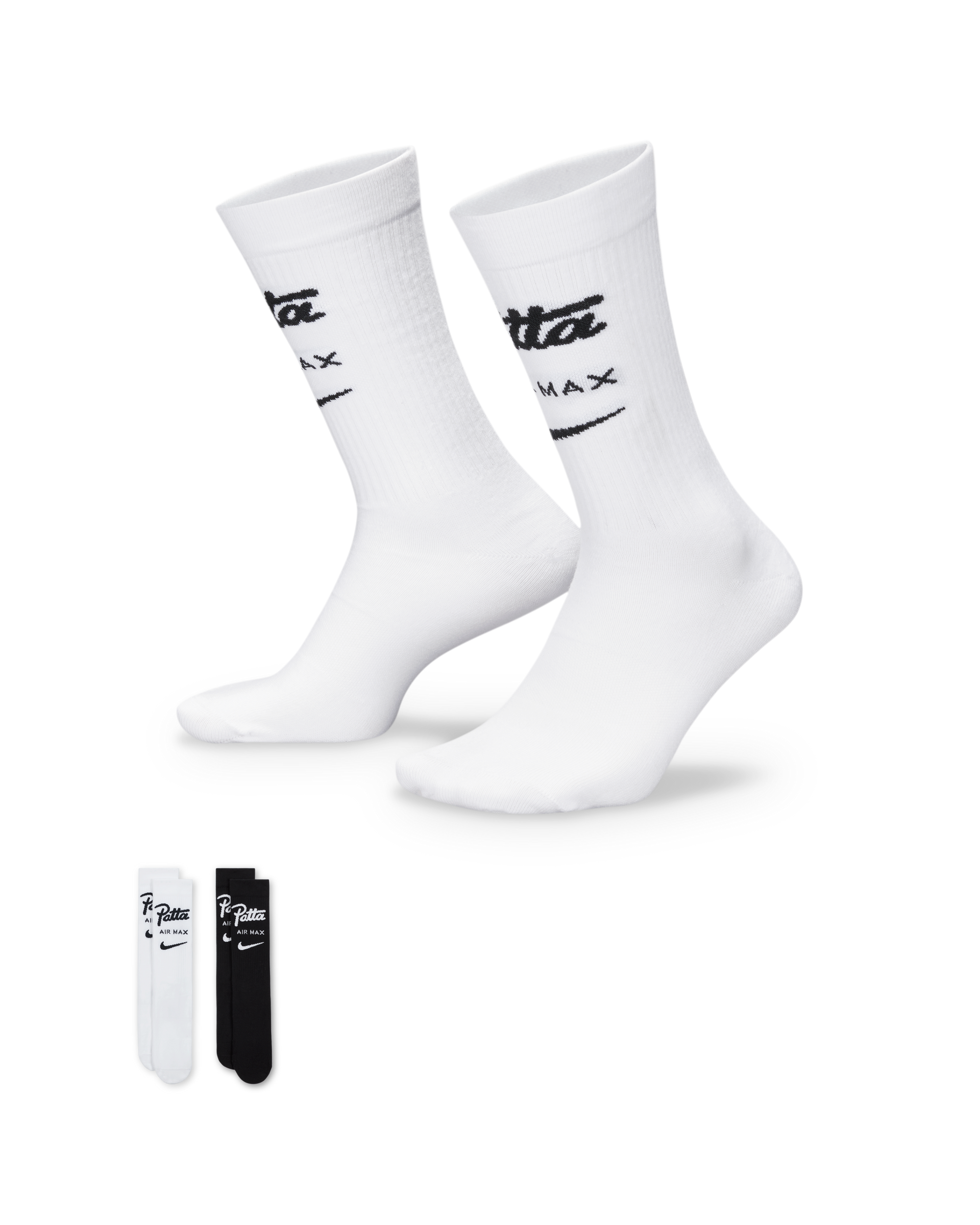 Patta x Nike Crew Socks 2-pack (White/Black) – Patta UK Patta x Nike Crew Socks 2-pack (White/Black) – Patta UK