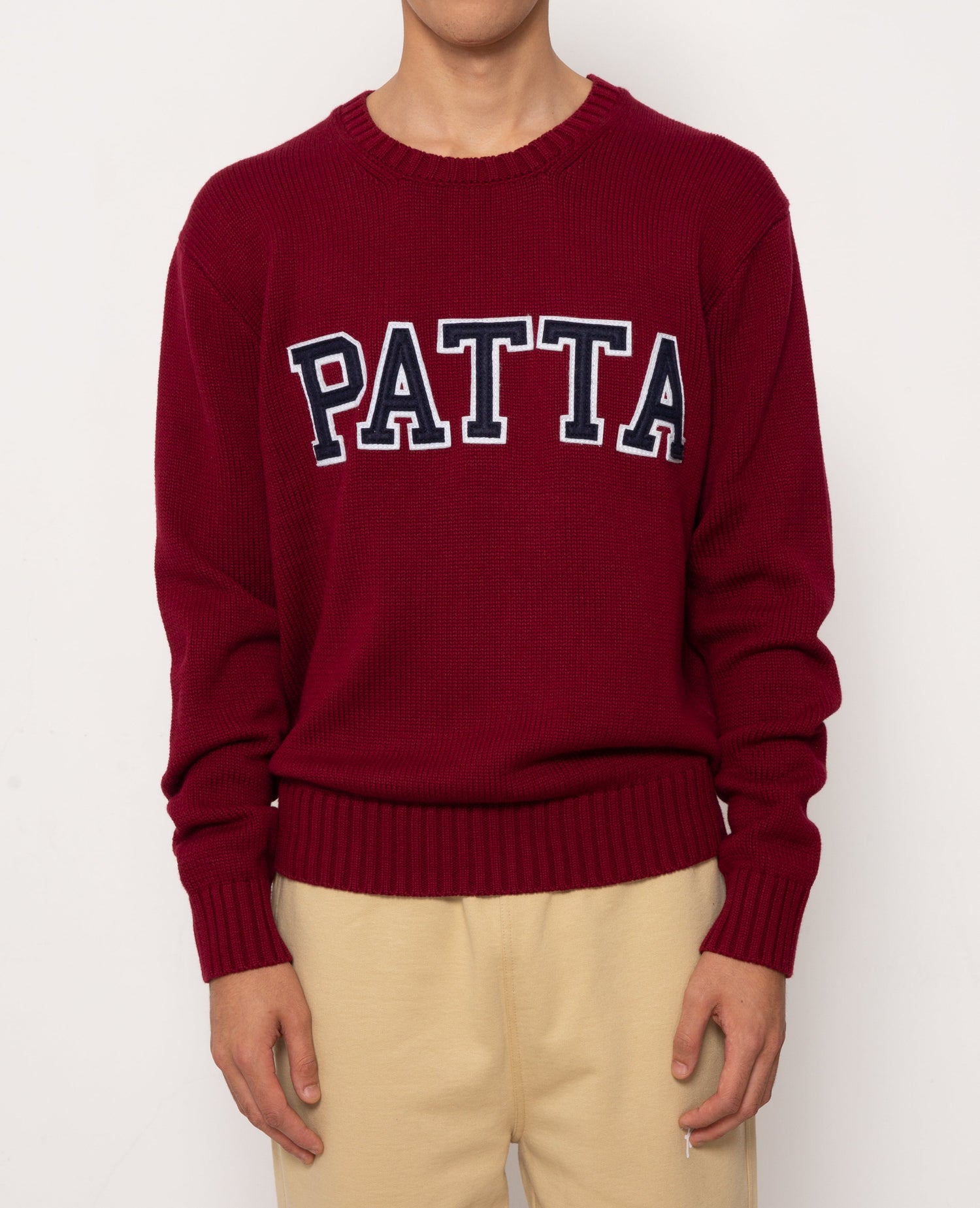 Patta University Knitted Sweater (Oxblood Red)