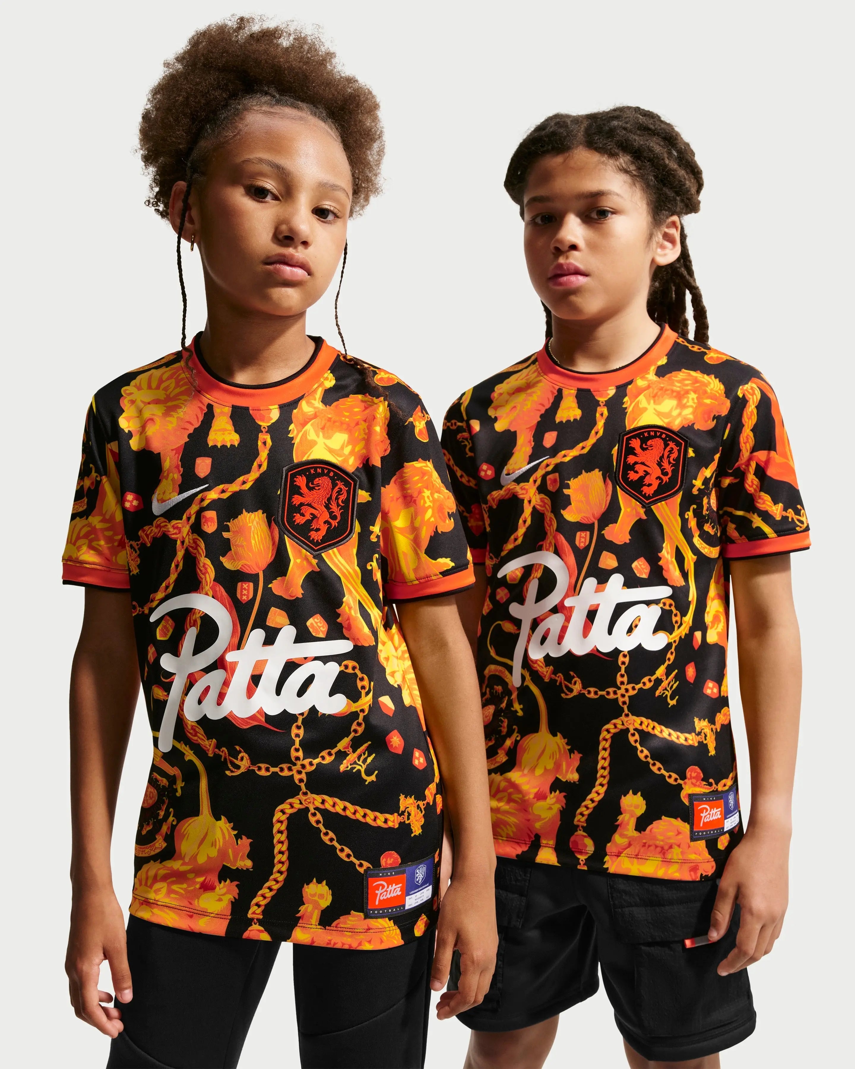 Patta x Nike KNVB Pre-Match Jersey Kids (Black/Orange) - Patta