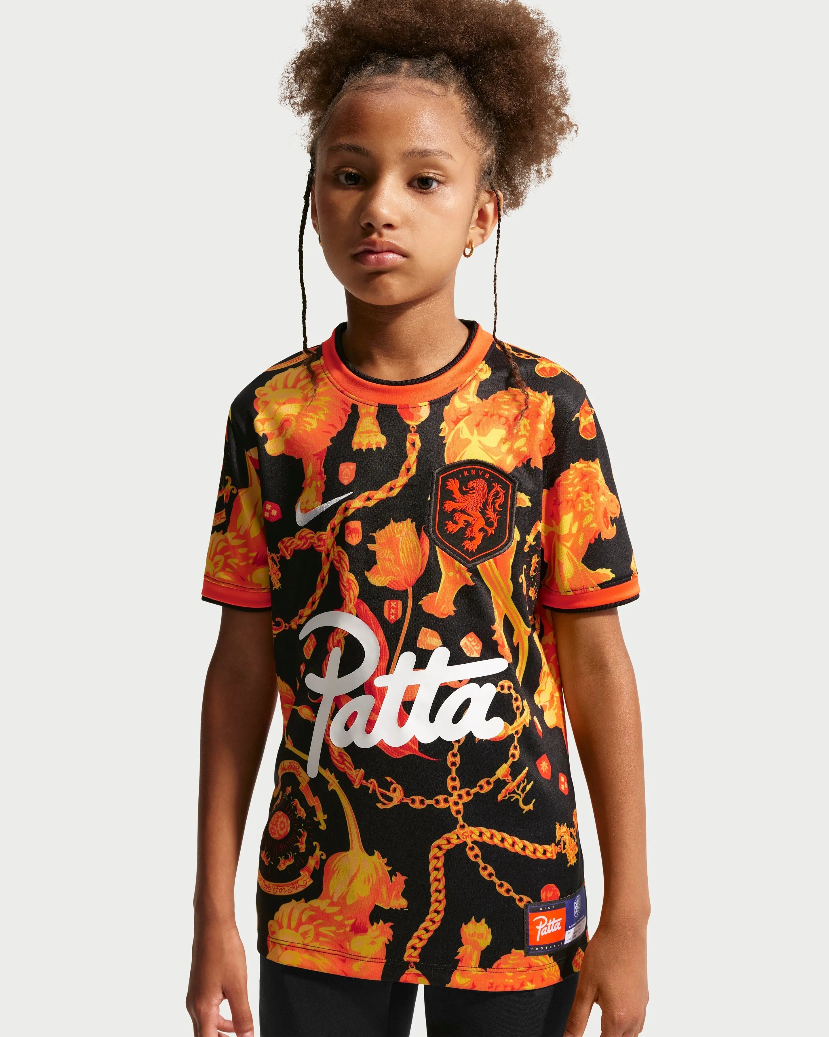 Patta x Nike KNVB Pre-Match Jersey Kids (Black/Orange) - Patta