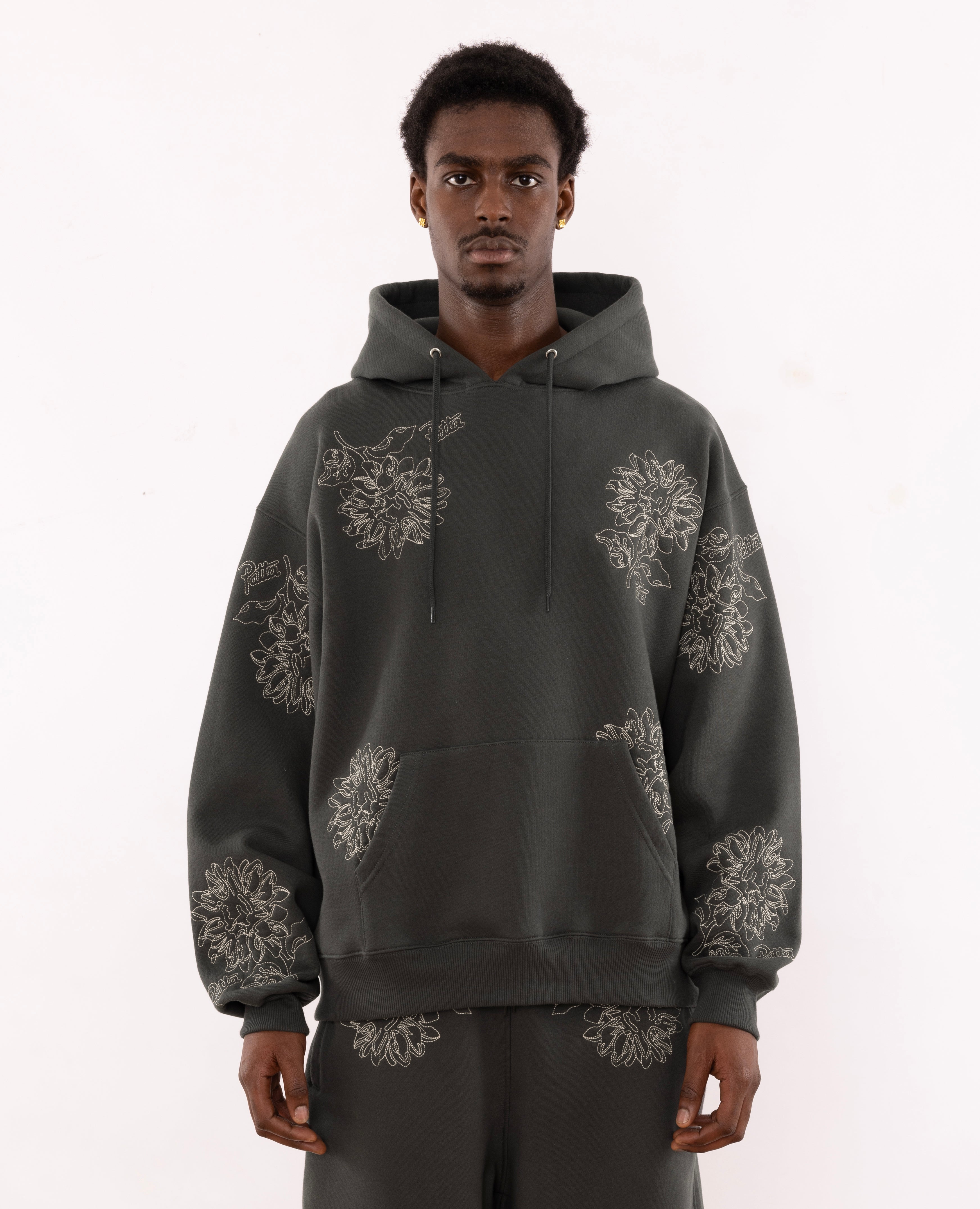 Black hoodie with sunflower shop