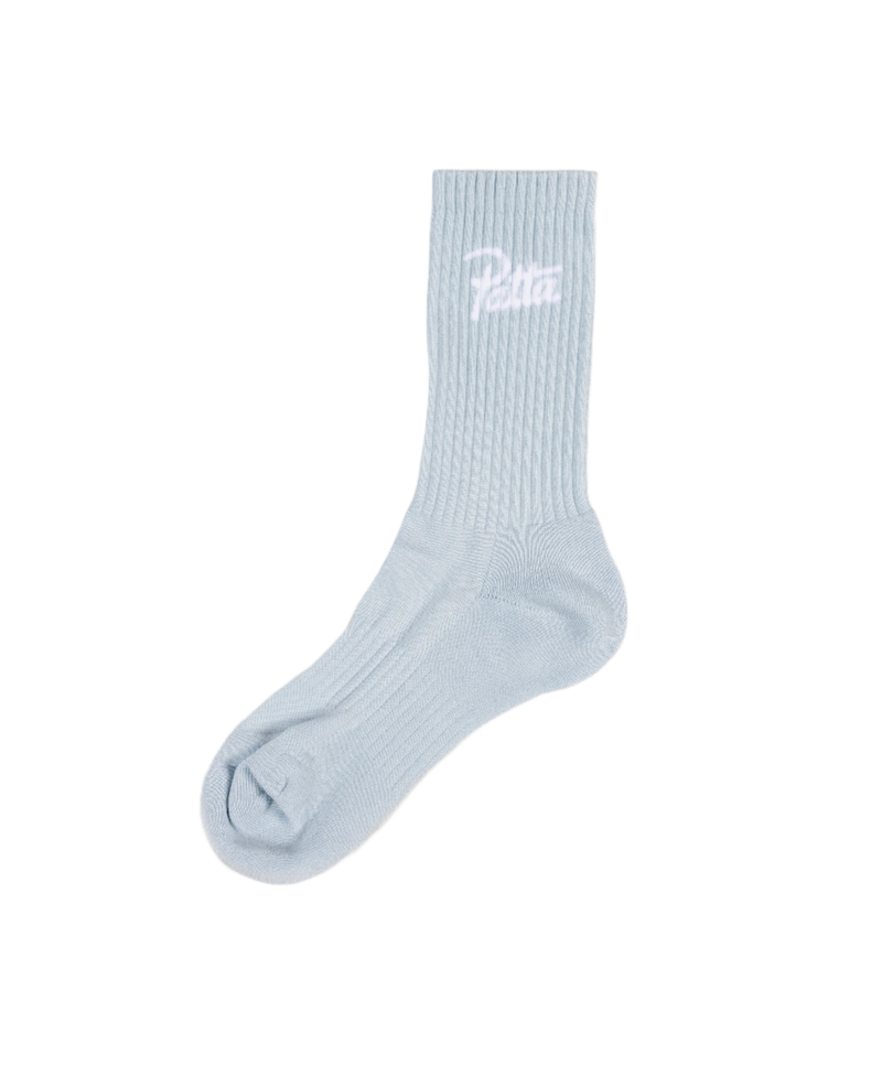 Blue Patta script logo sports socks