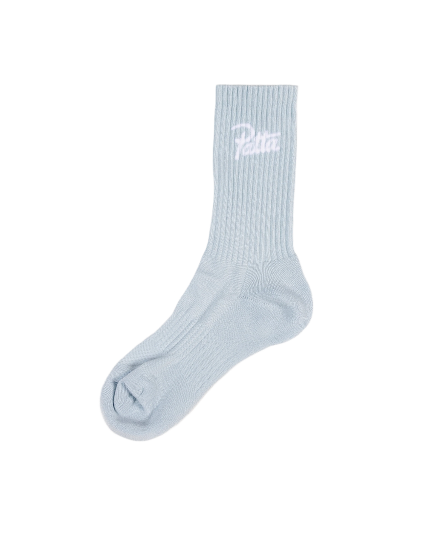 Blue Patta script logo sports socks