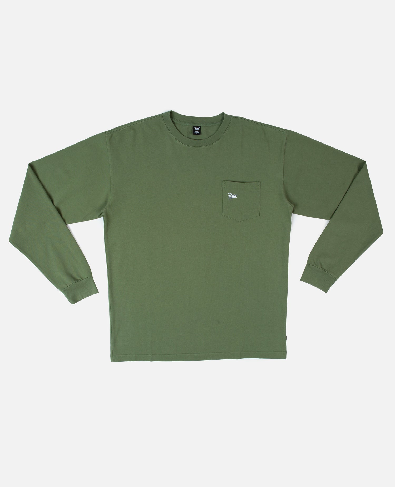 Patta Basic Washed Pocket Longsleeve T-Shirt (Olivine)