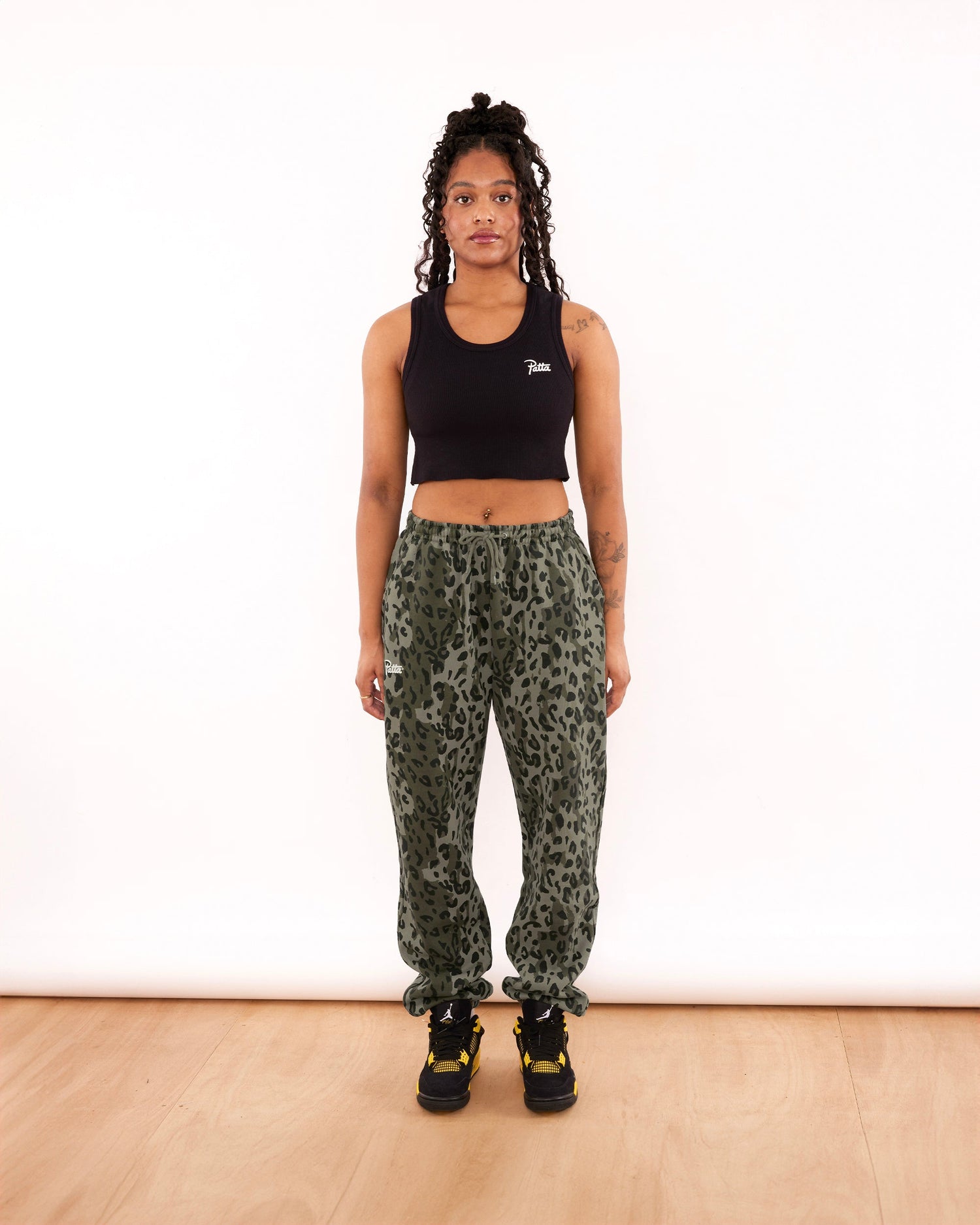 Patta Femme Leopard Jogging Pants (Dusty Olive)