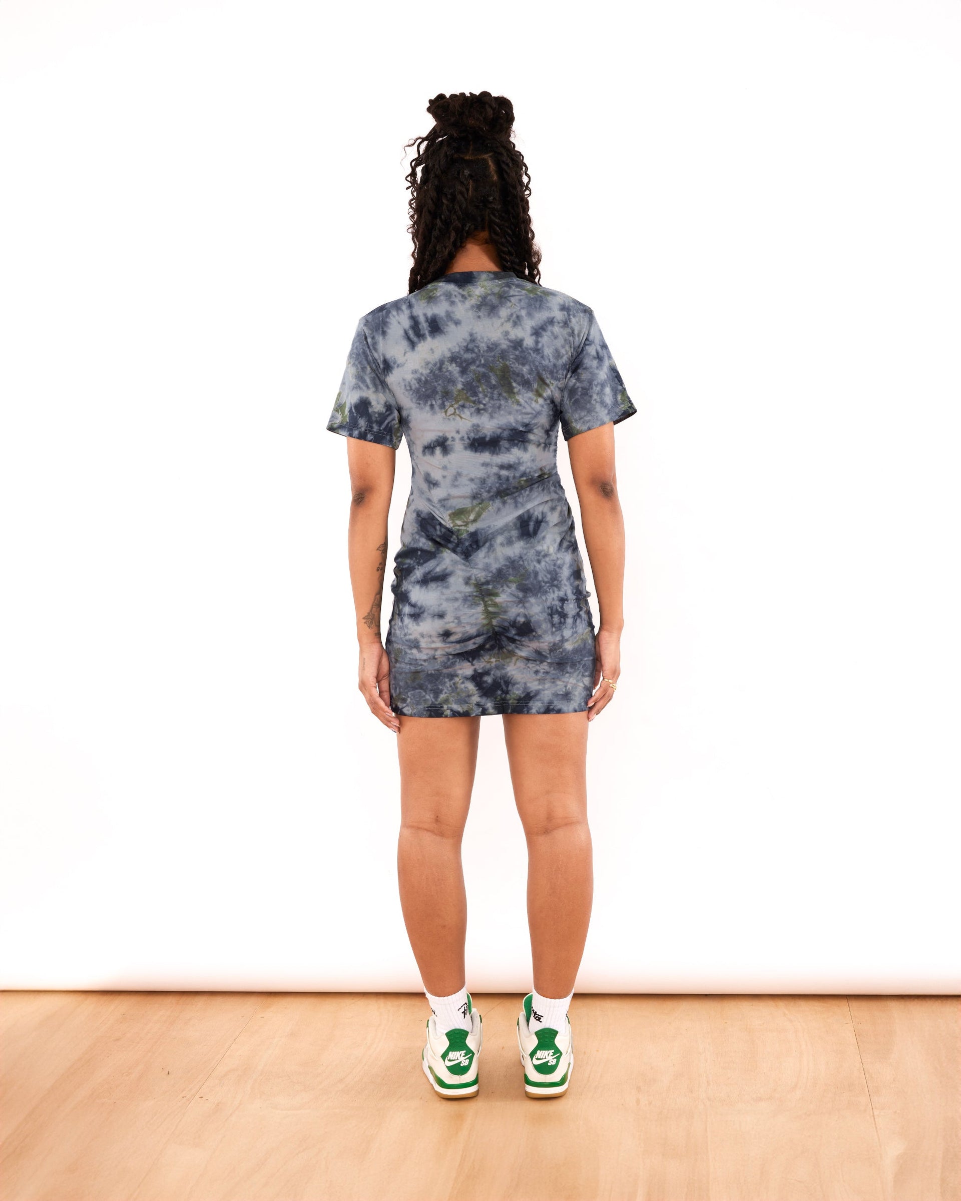 Patta Femme Ruched Tie Dye T-Shirt Dress