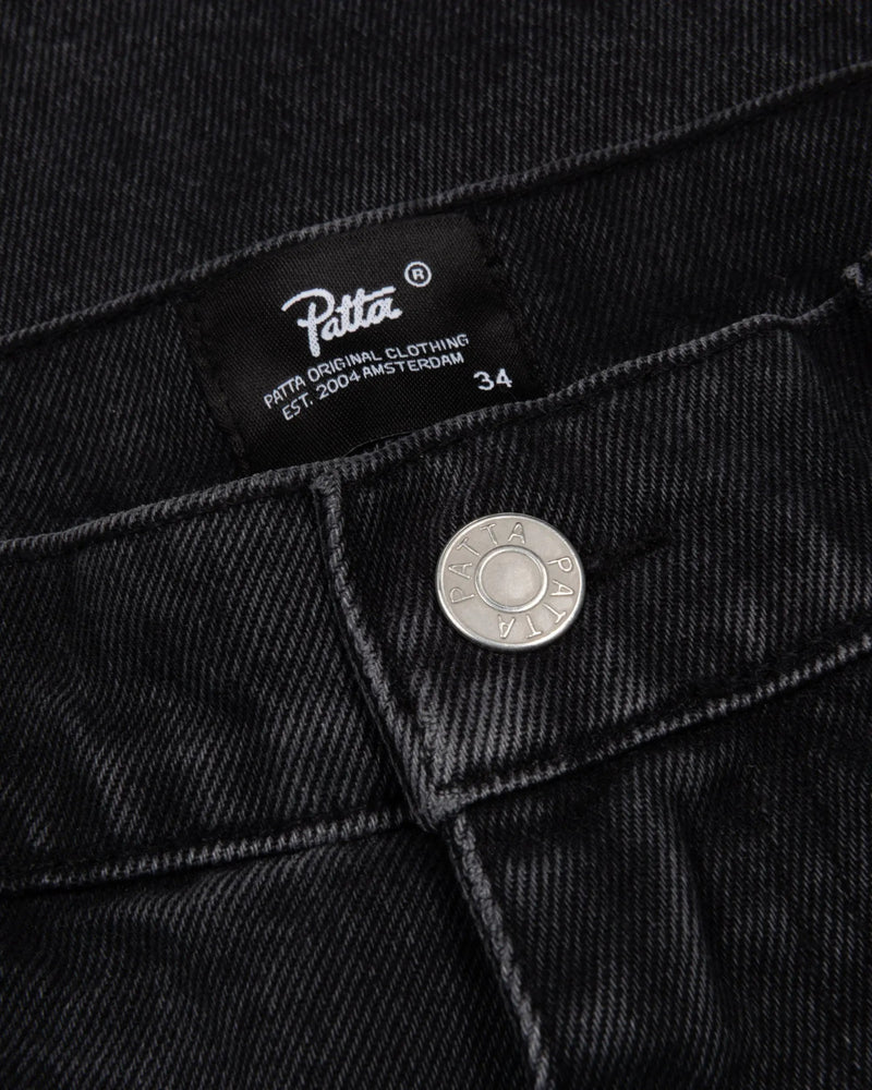 Patta Whiskers Denim Jorts (Black Denim)