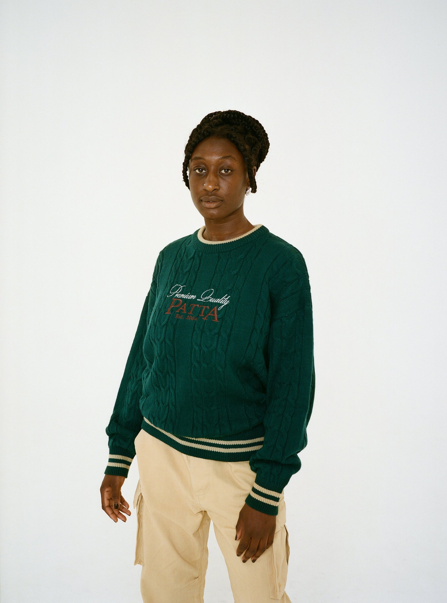 Patta Premium Cable Knitted Sweater (Botanical Garden)