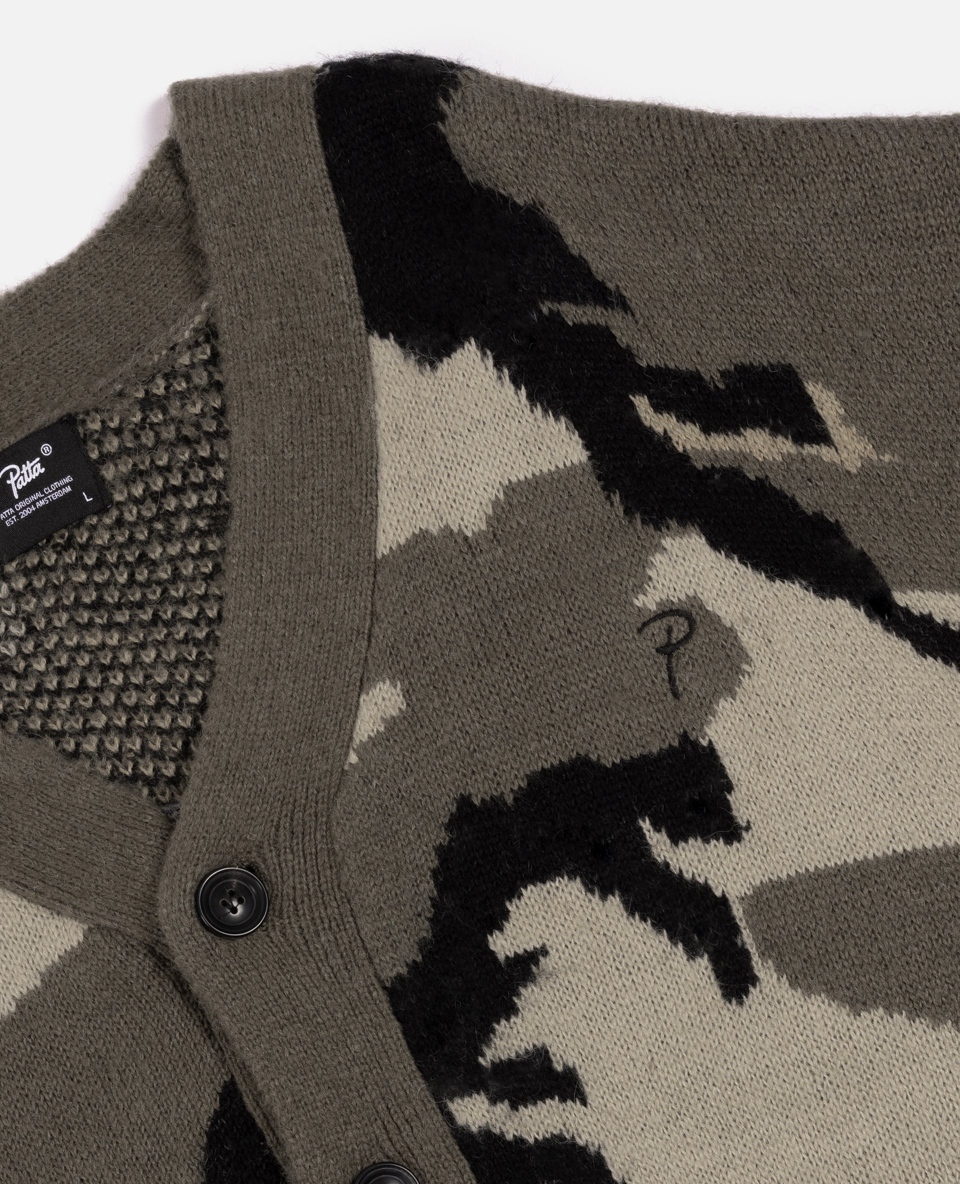 Patta Woodland Camo Knitted Cardigan