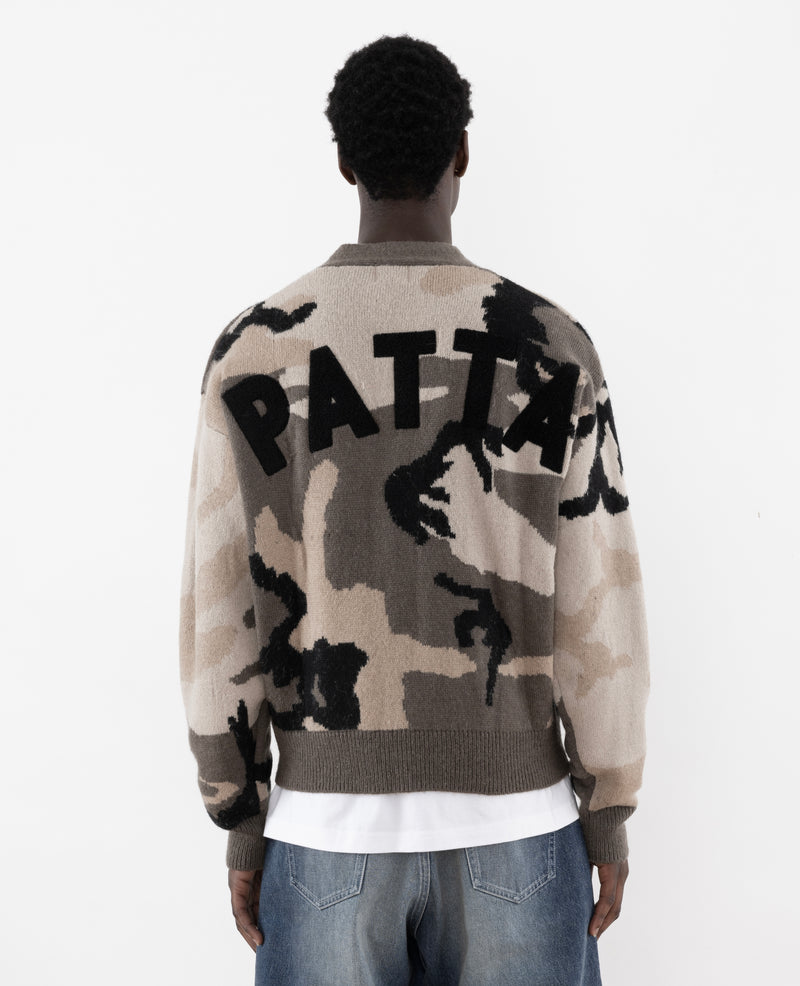 Patta Woodland Camo Knitted Cardigan