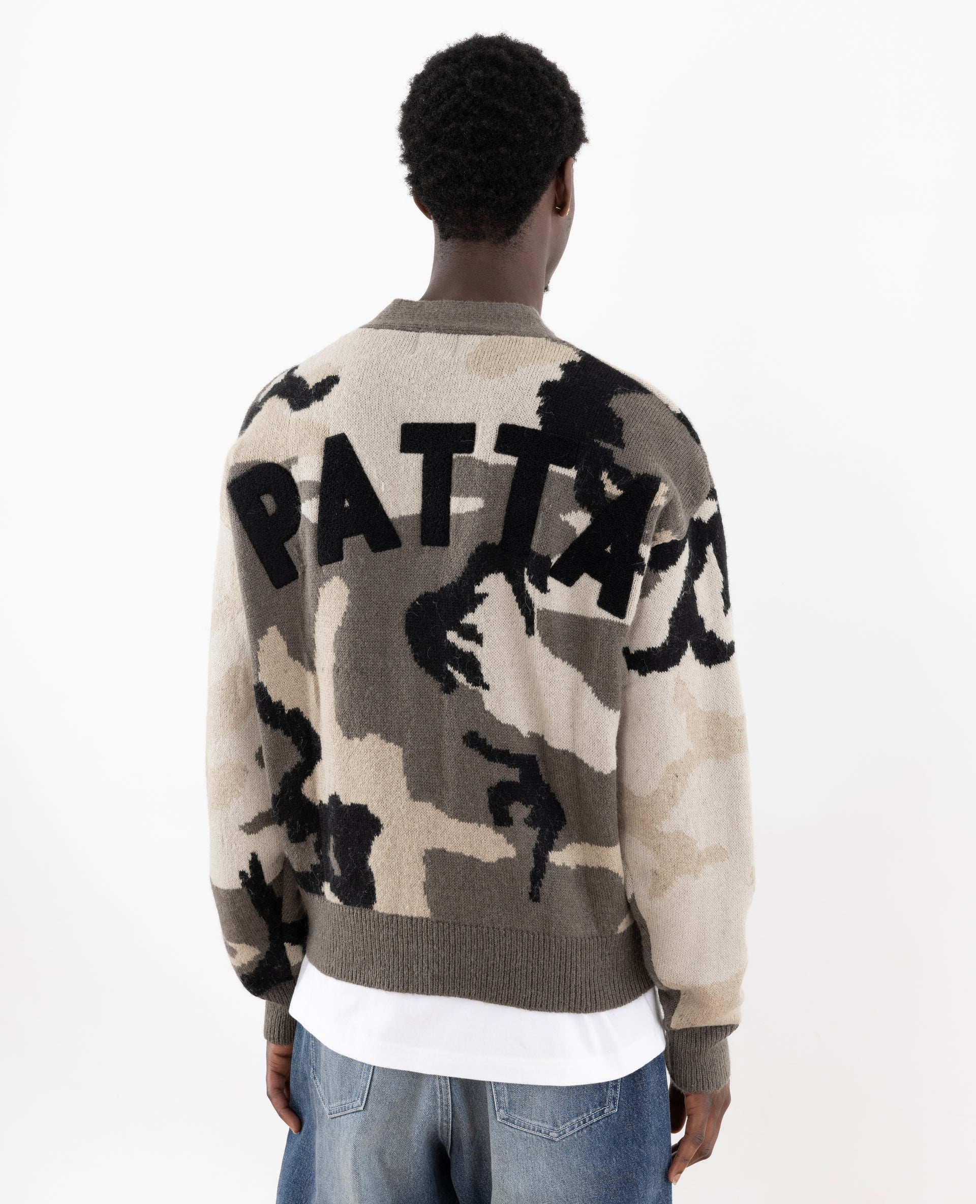 Patta Woodland Camo Knitted Cardigan