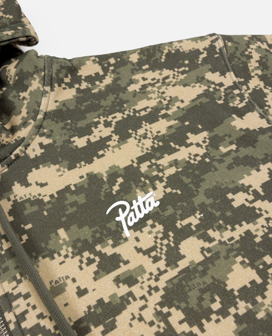 Patta Digi Camo Waffle Zip Hooded Sweater