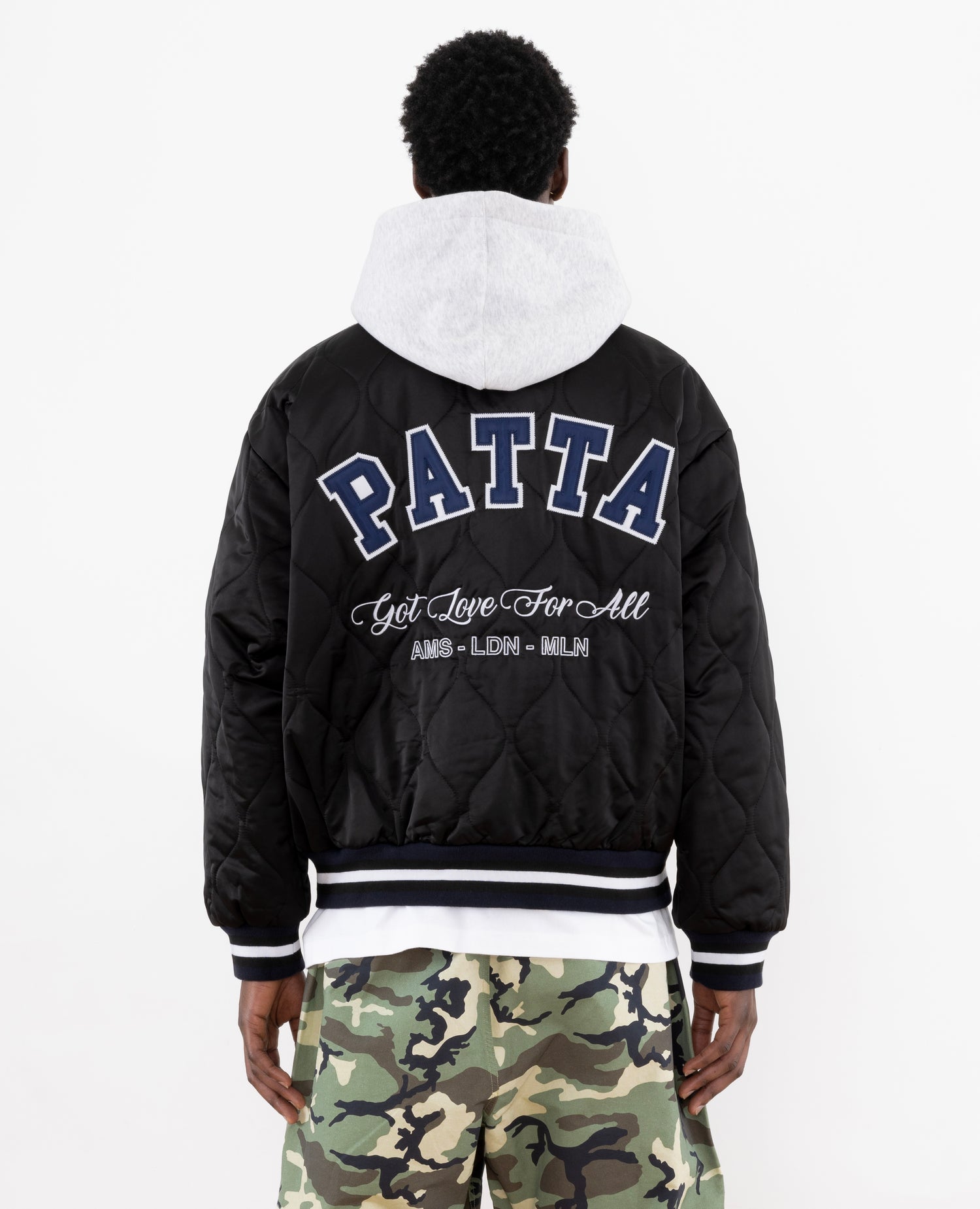 Patta Hooded Bomber Jacket (Black)