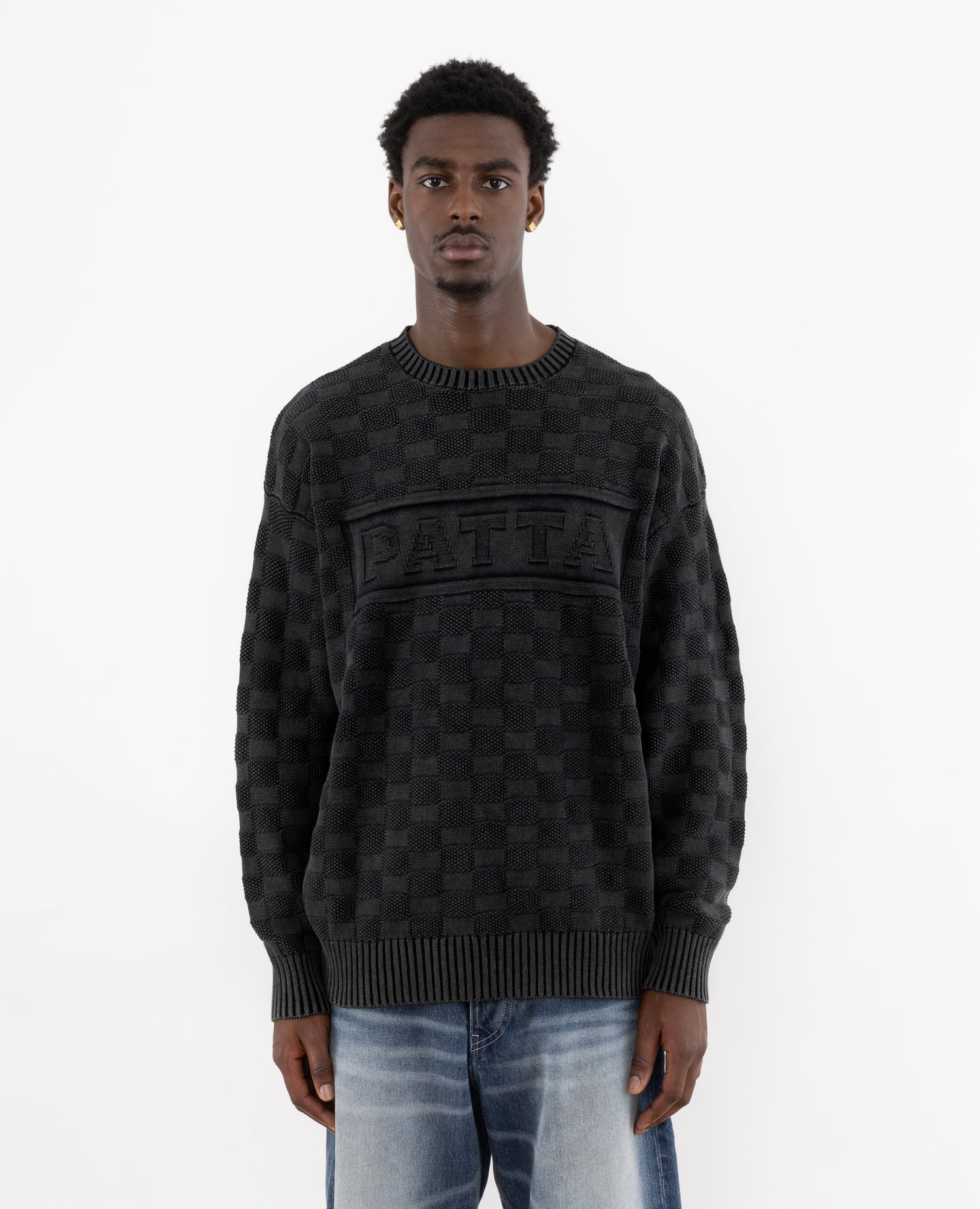 Patta Purl Ribbed Knitted Sweater (Pirate Black)