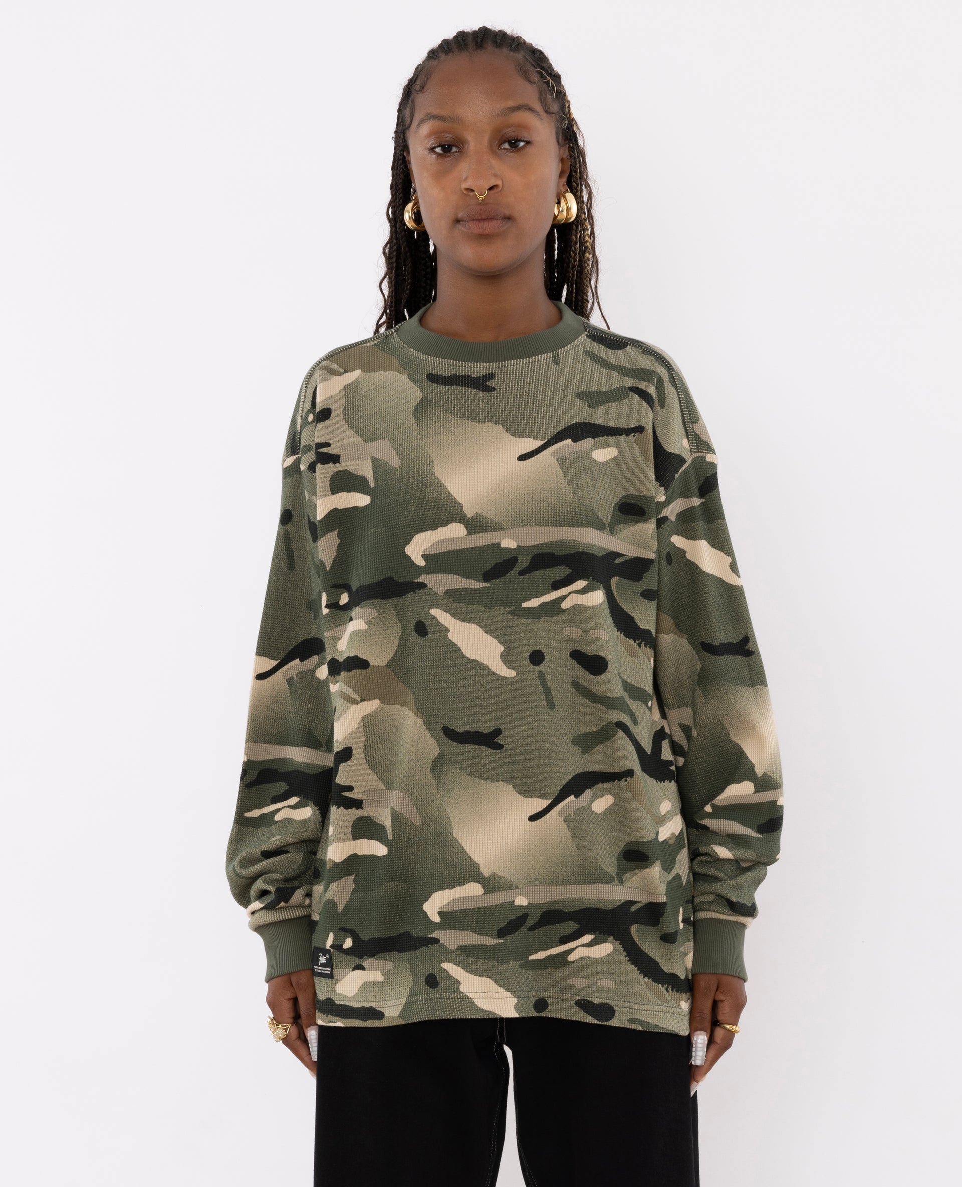 Patta Spray Camo Waffle Longsleeve T-Shirt