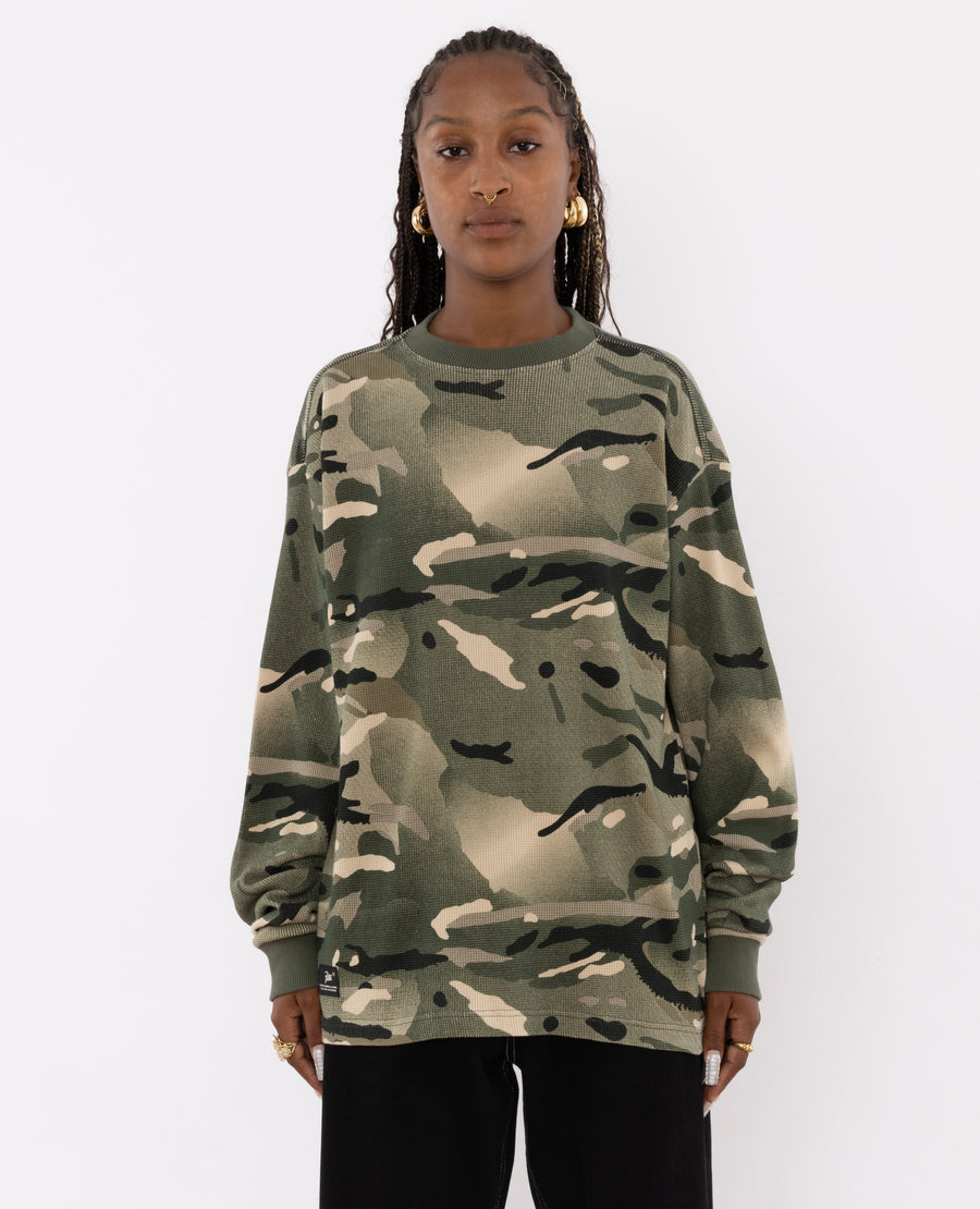 Patta Spray Camo Waffle Longsleeve T-Shirt