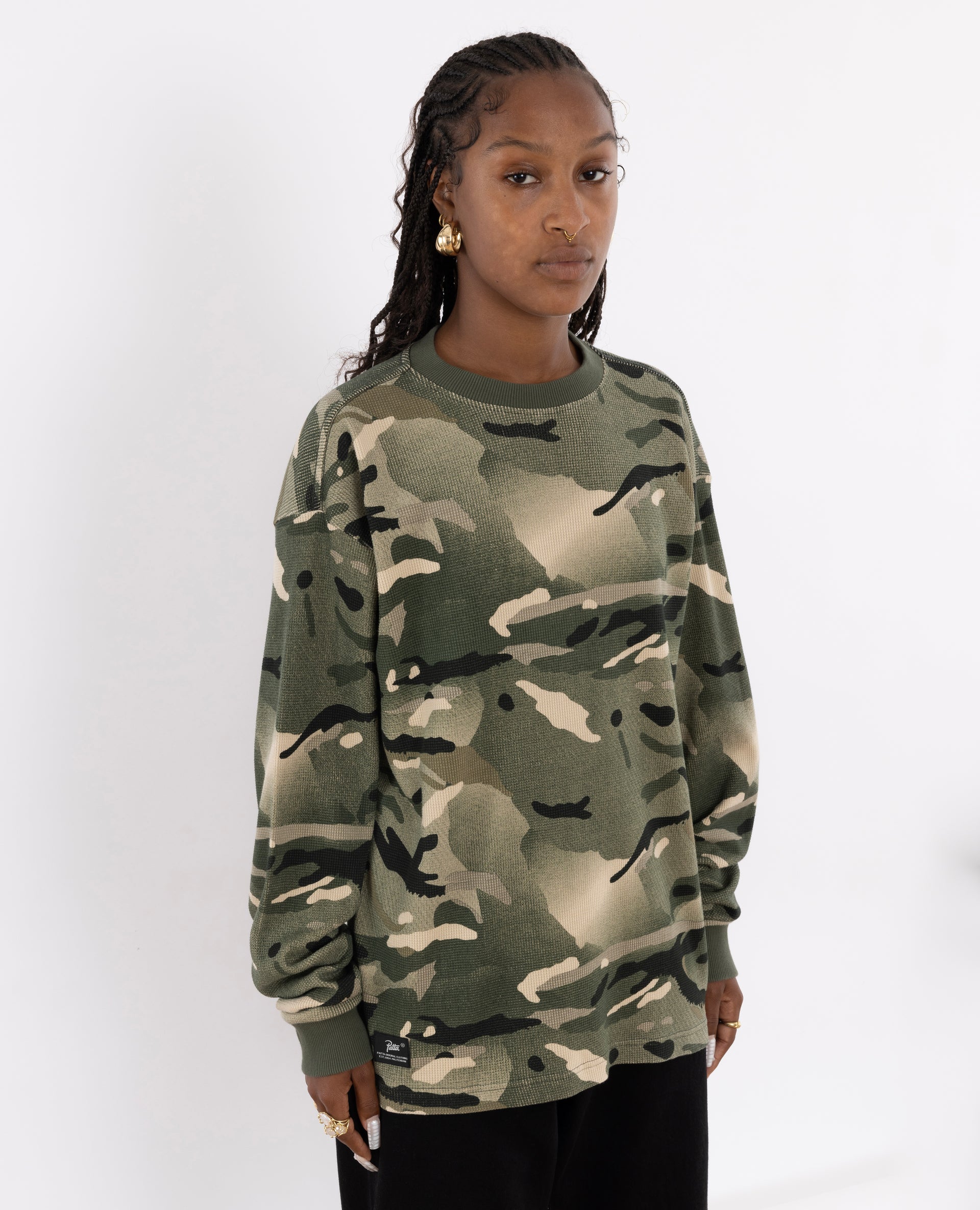 Patta Spray Camo Waffle Longsleeve T-Shirt