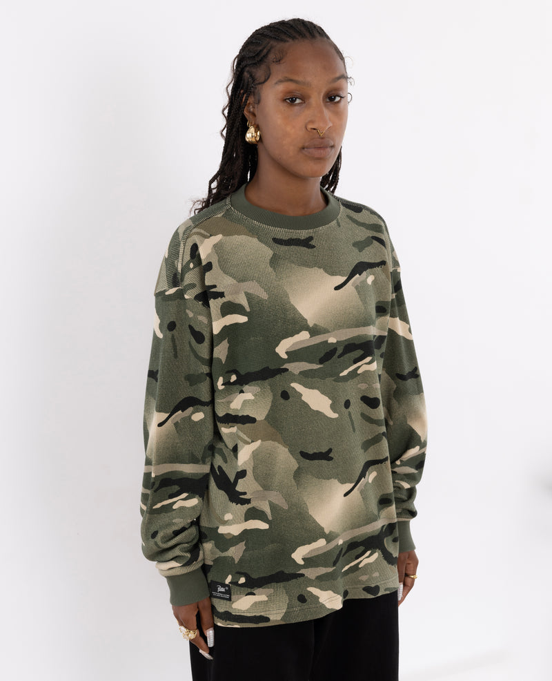 Patta Spray Camo Waffle Longsleeve T-Shirt