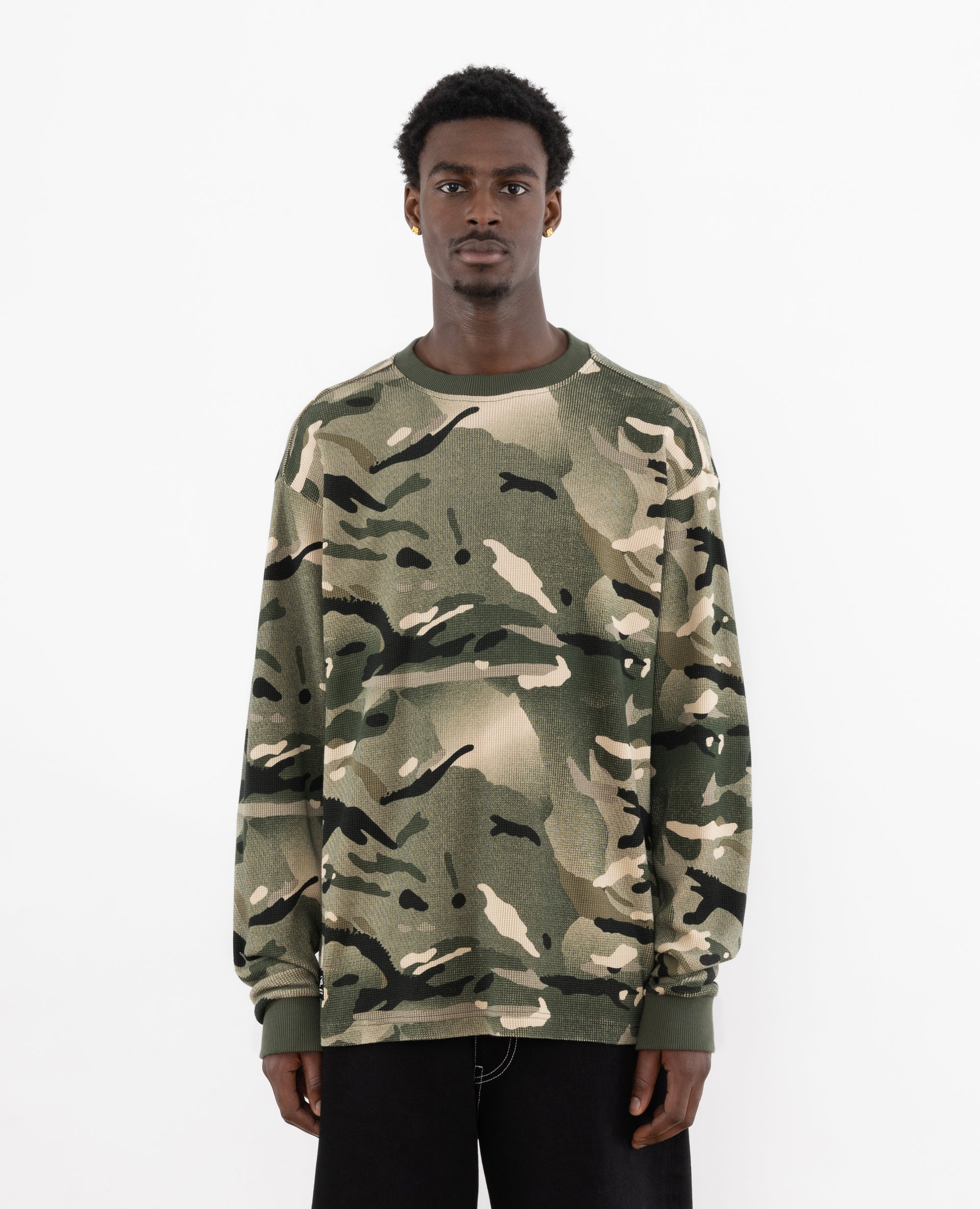 Patta Spray Camo Waffle Longsleeve T-Shirt