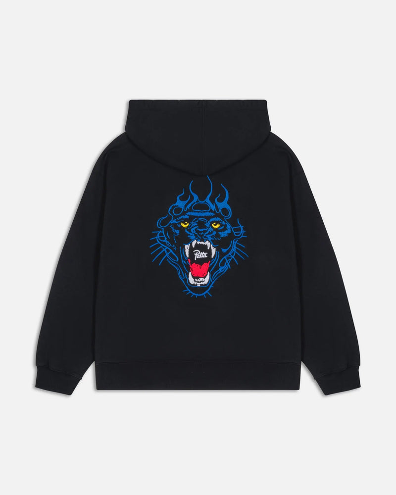 Patta Embroidered Fire Panther Hooded Sweater (Black)