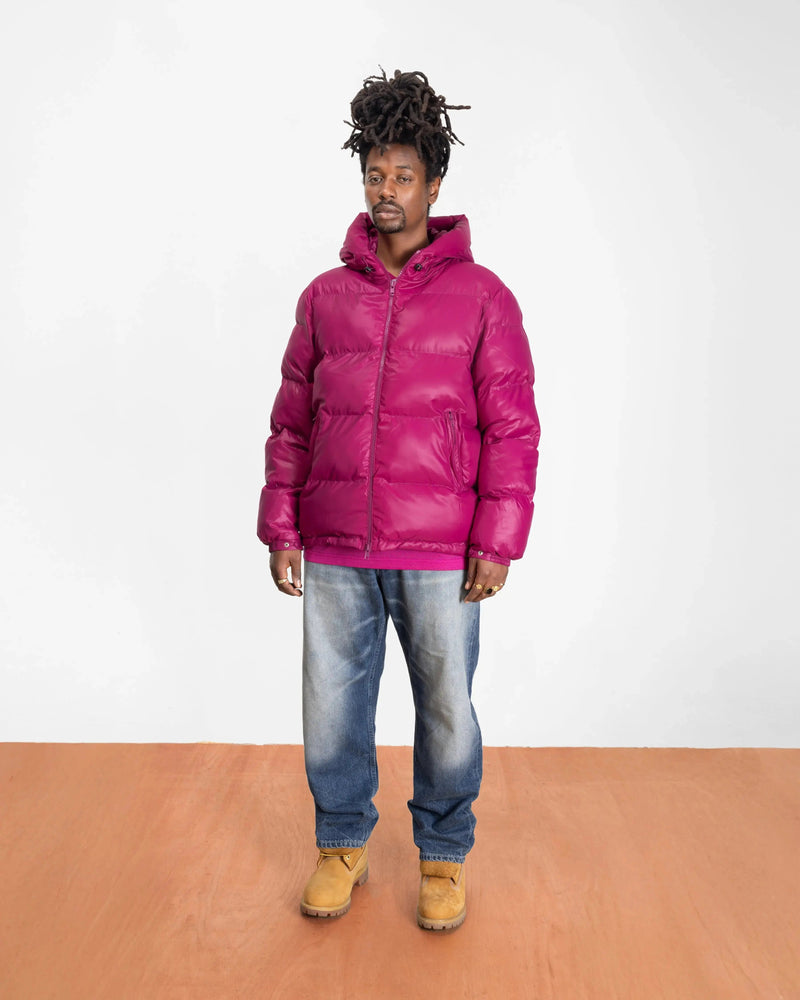 Patta Quilted Script Logo Puffer Jacket (Boysenberry)