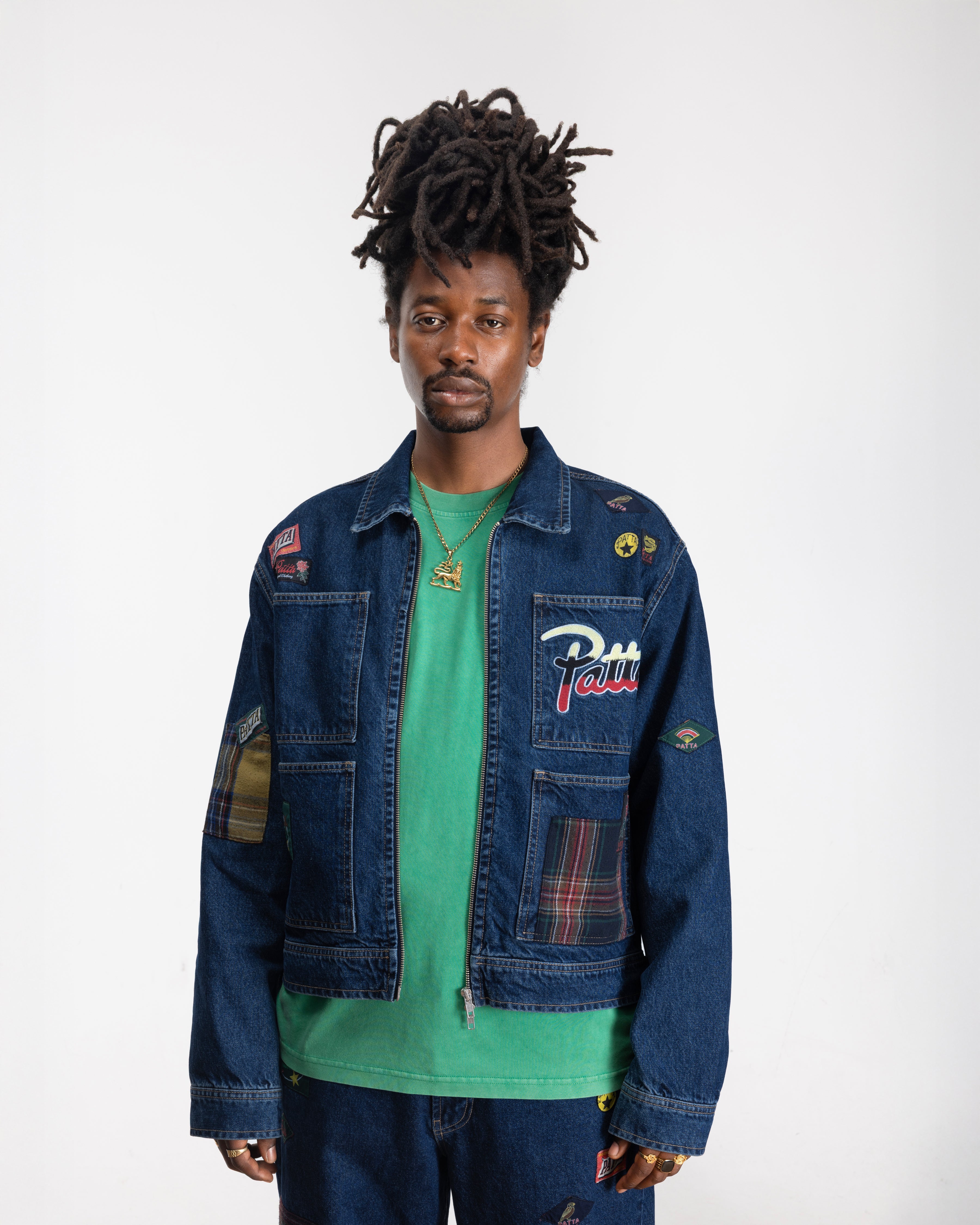 Patta Whole Lotta Labels Denim Jacket (Light Blue Denim) – Patta UK