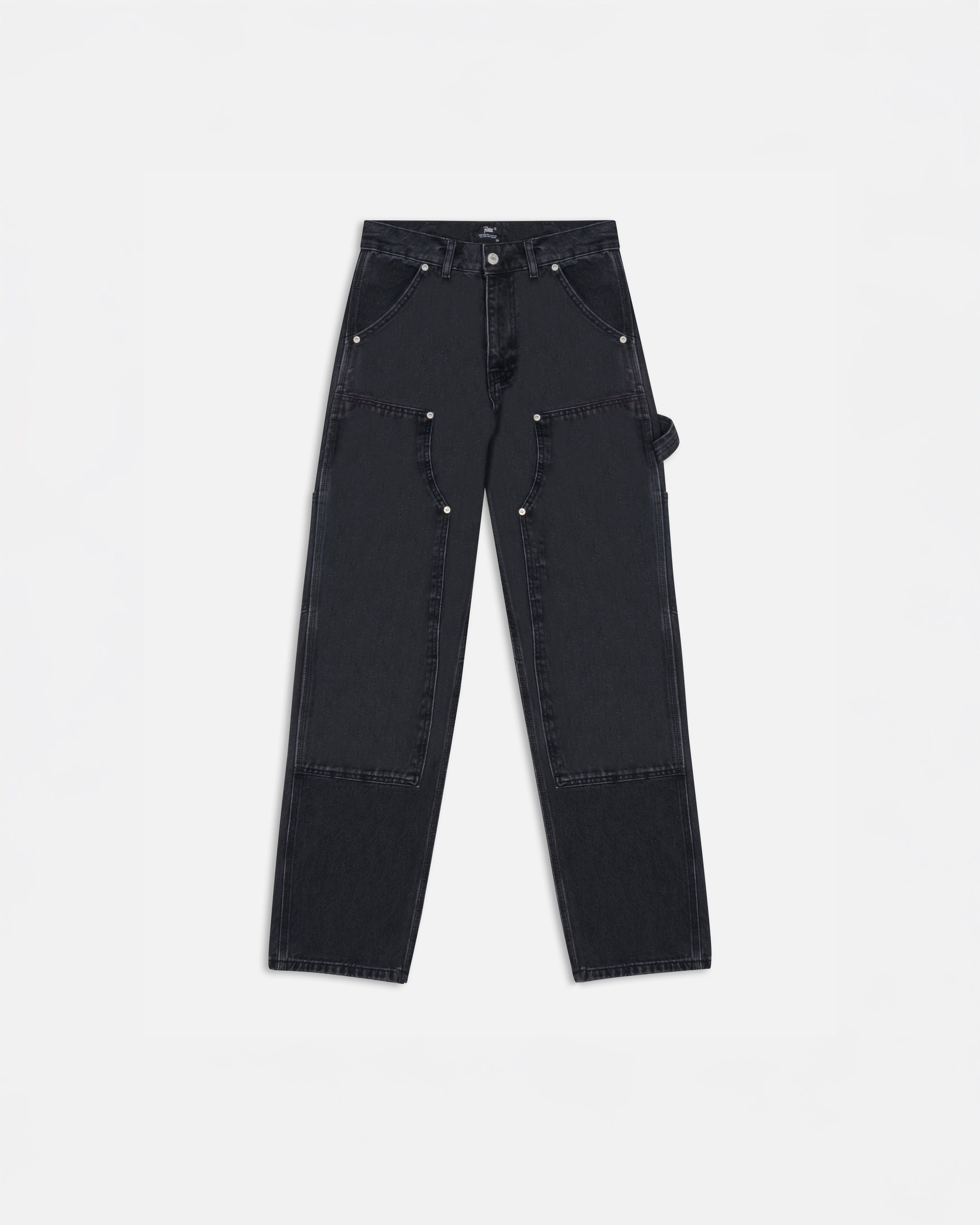 パンツ rivett double knee denim BLACK CAT WWR | Denim Double Knee Pant Black