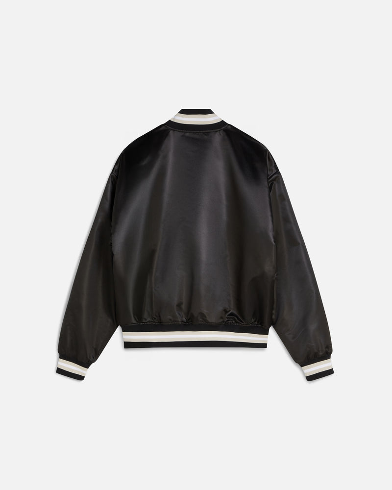 Patta Script Logo Satin Varsity Jacket (Black)