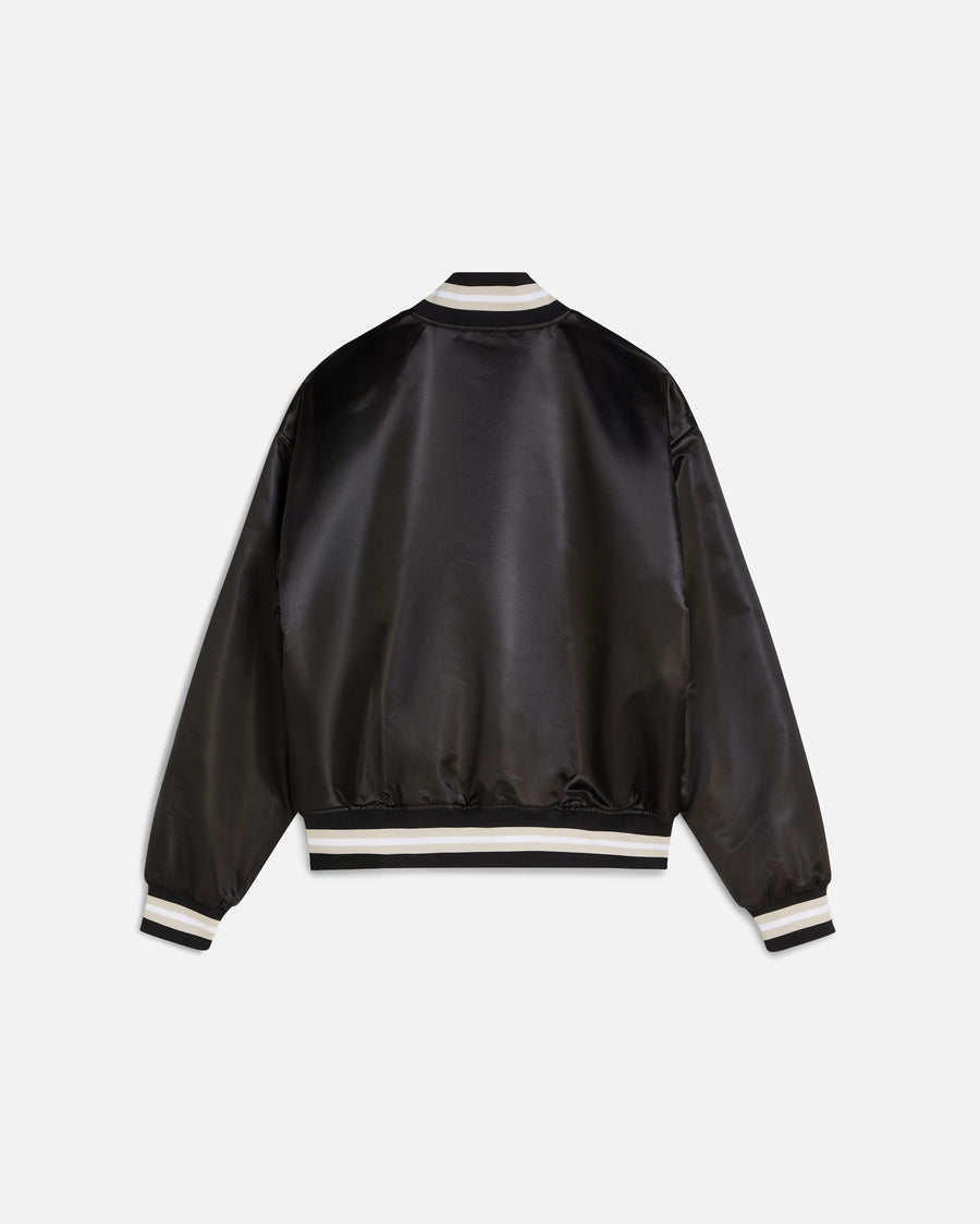 Patta Script Logo Satin Varsity Jacket (Black)