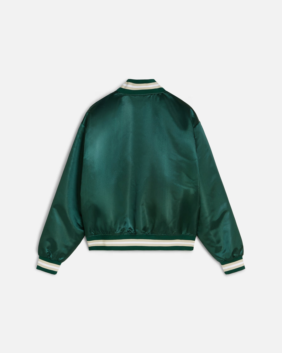 Patta Script Logo Satin Varsity Jacket (Bistro Green)